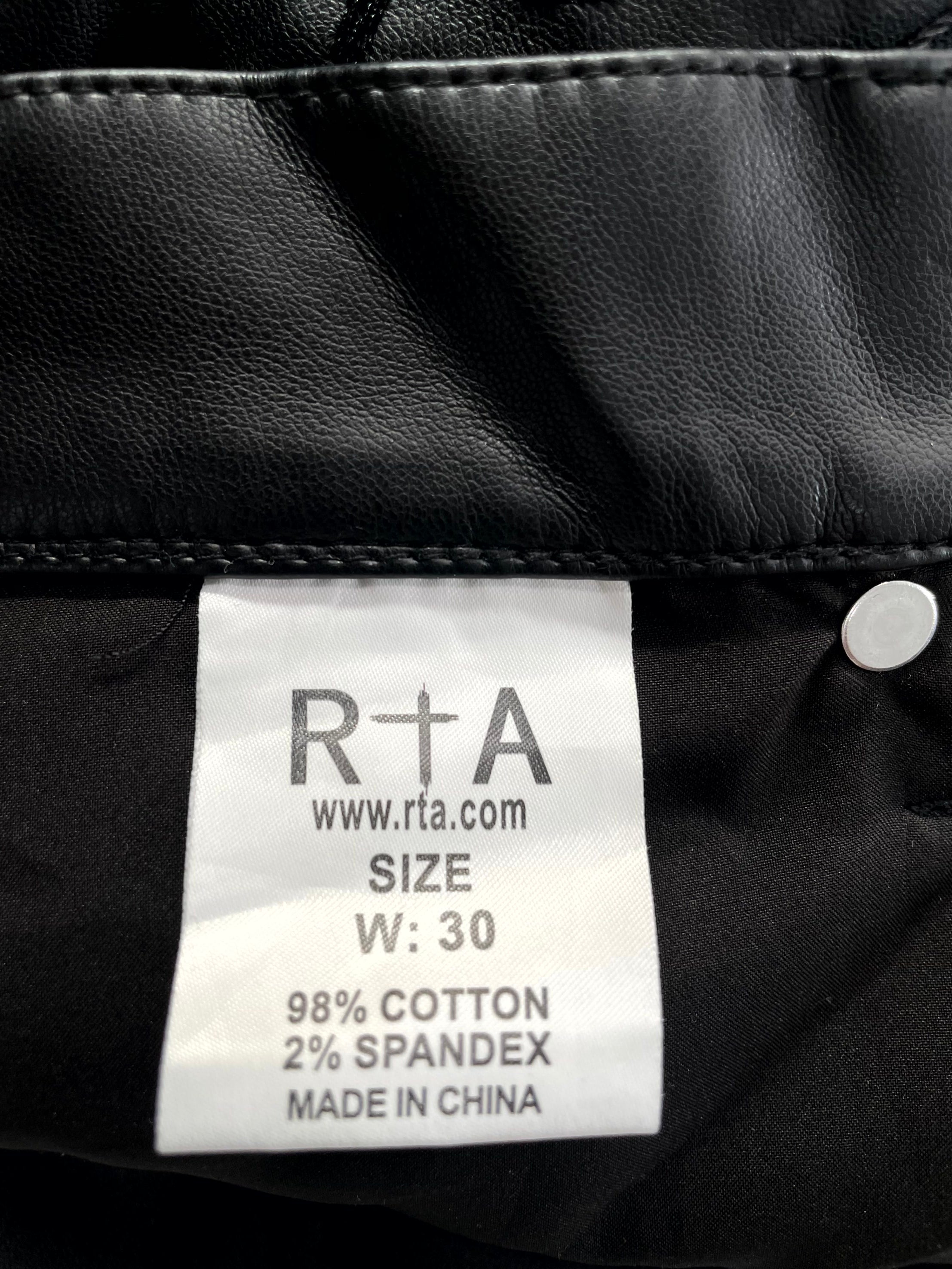 RTA Leather Black Jeans