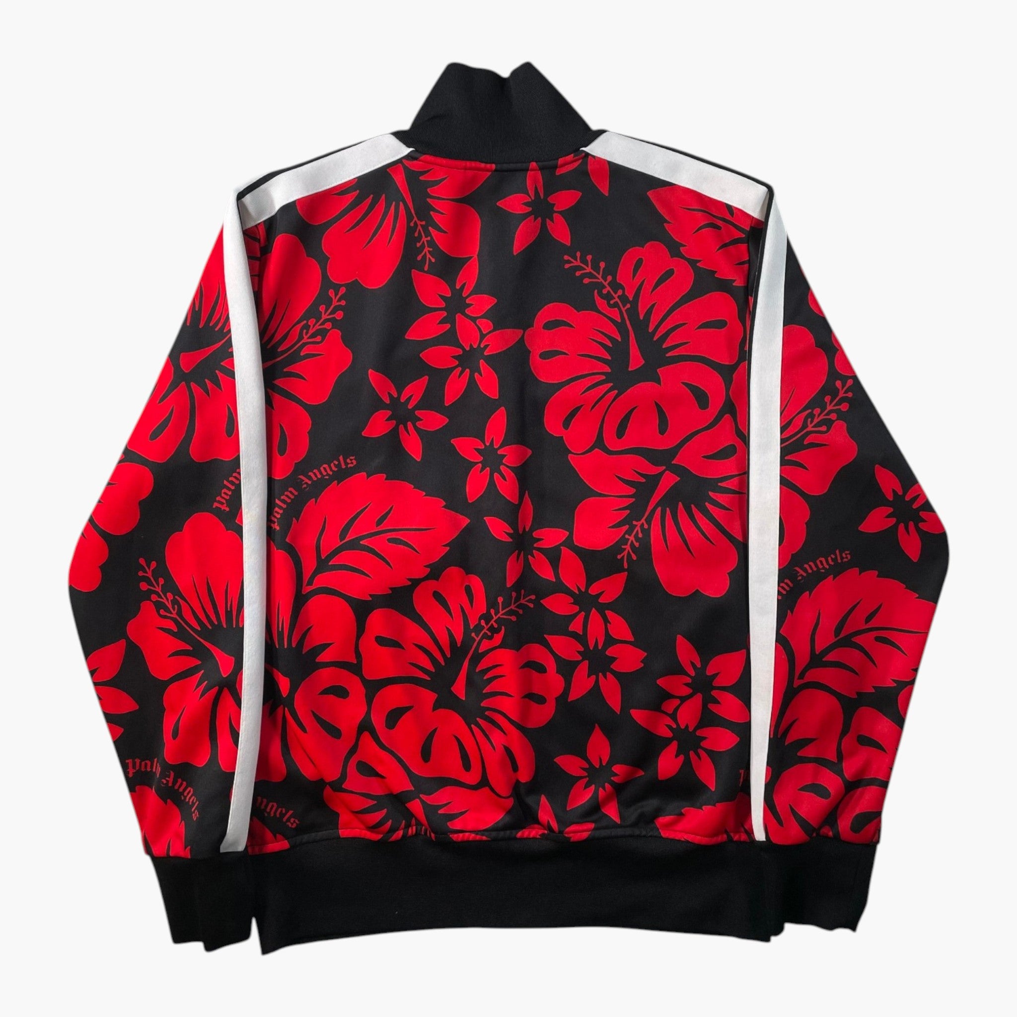 Palm Angels Floral Stripe Black & Red Track Jacket