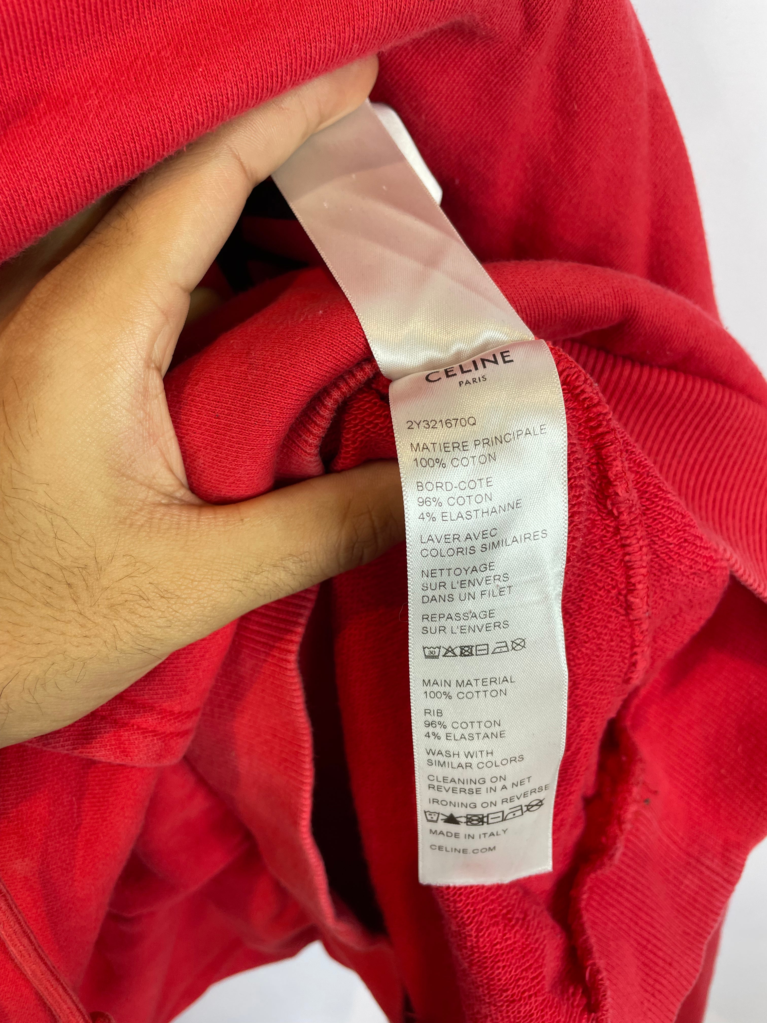 Celine Hoodie Red Black Used Small