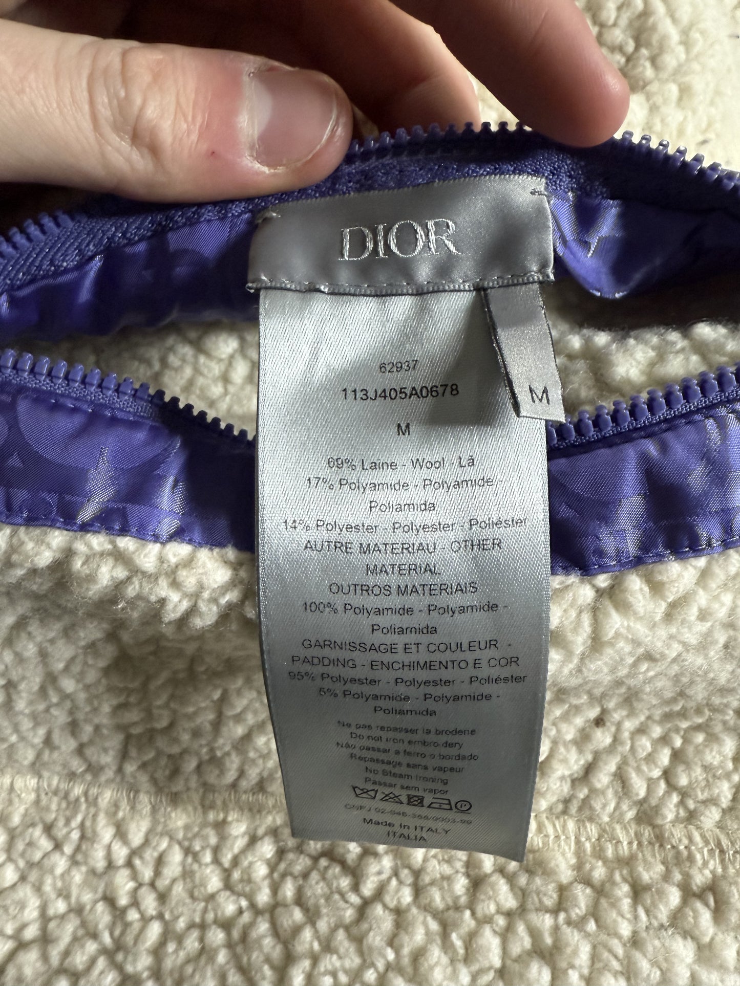 Dior Fleece Jacket Purple Monogram Used Medium