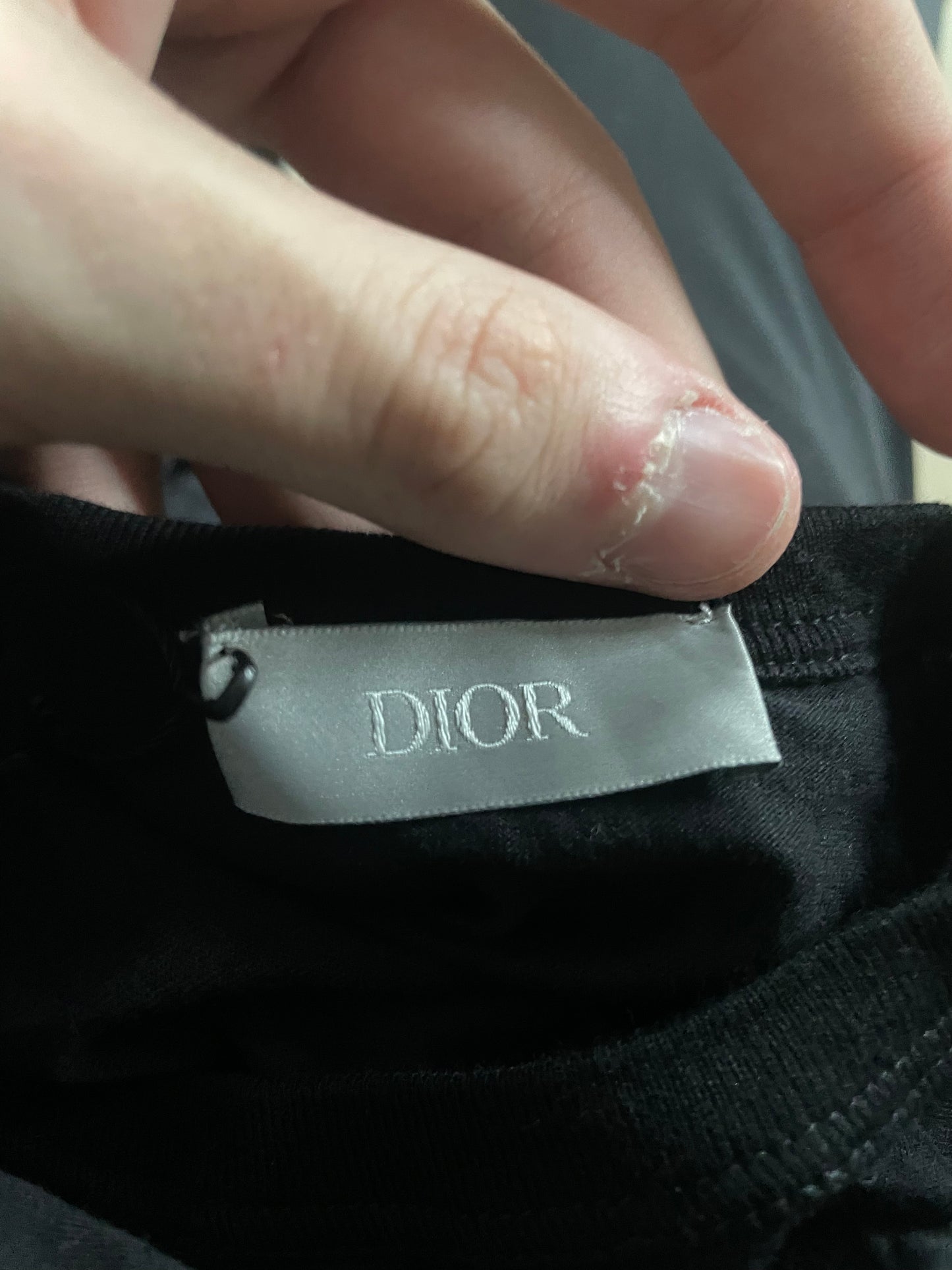 Dior Embroidered Tee Black Multi Used Large