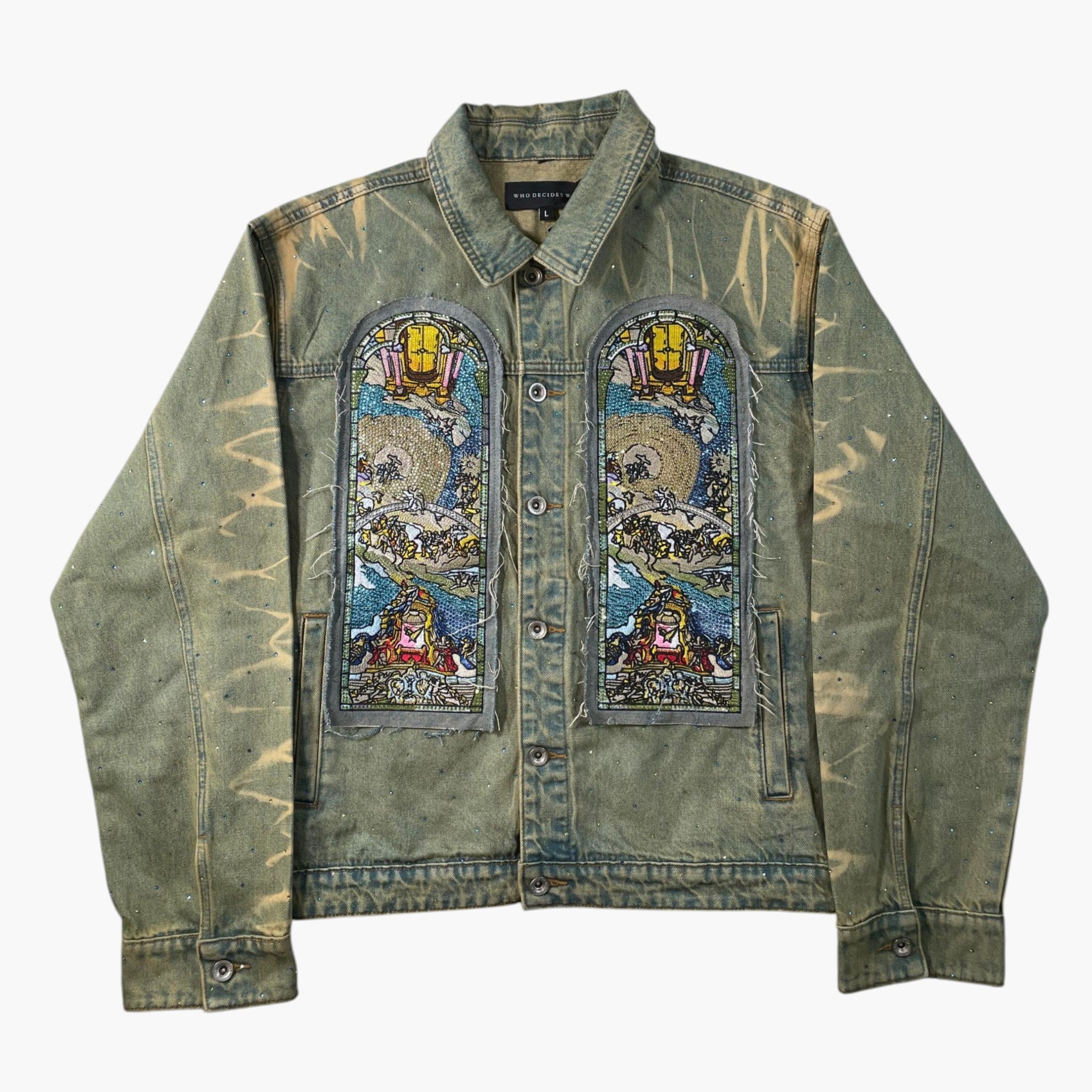 Who Decides War Chalice Rhinestone Denim Jacket