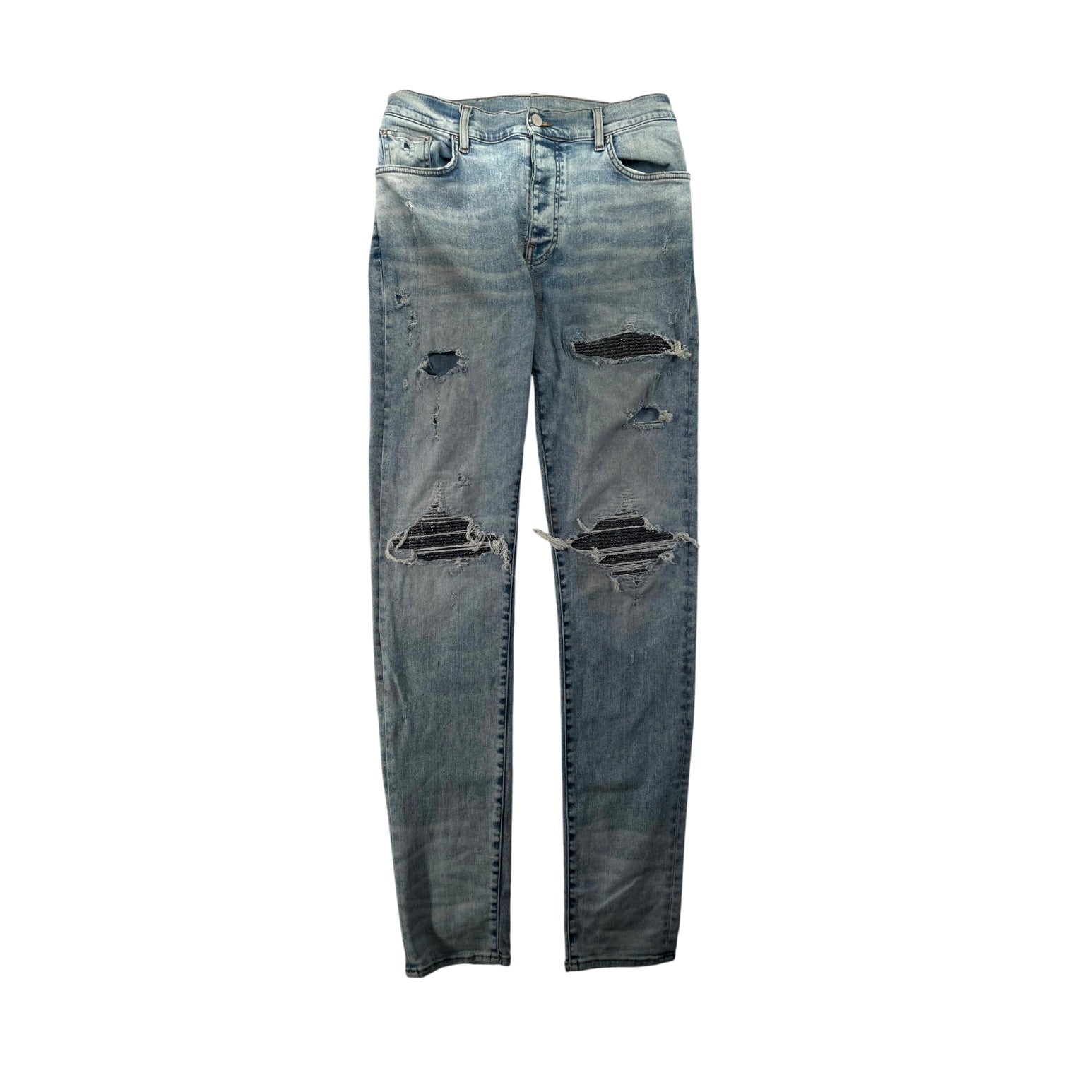 Amiri "MX1" Iridescent Patch Light Wash Jeans