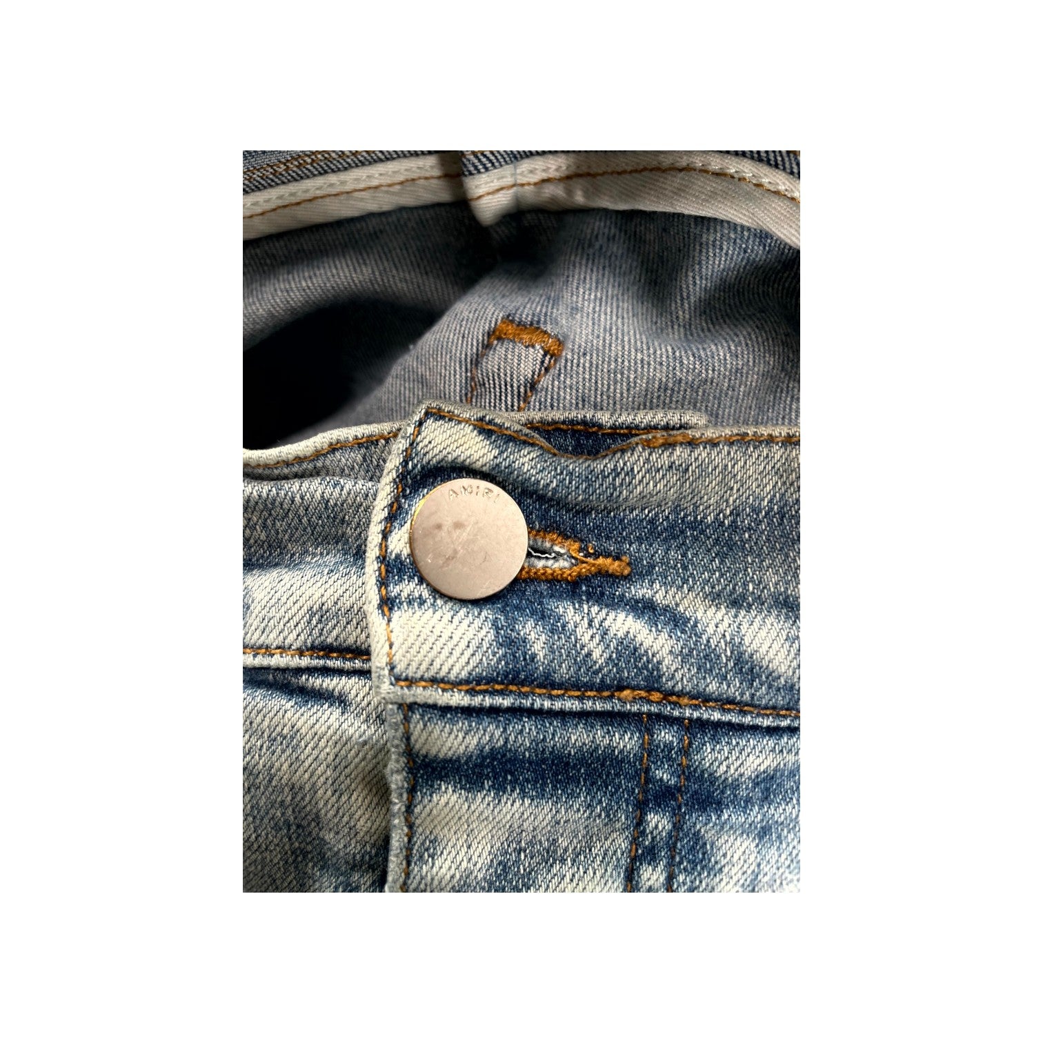 Amiri "MX1" Iridescent Patch Light Wash Jeans