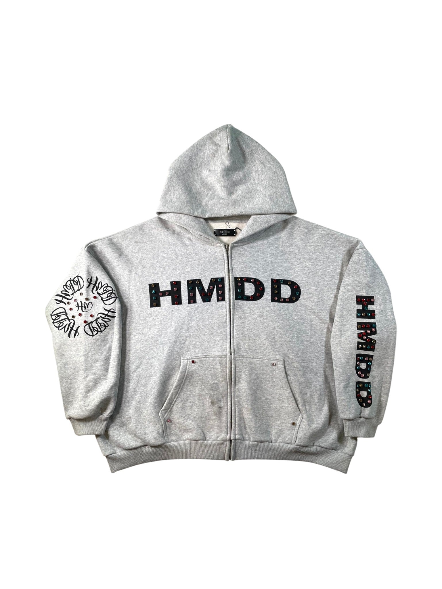 HMDD Studded Logo Grey Hoodie