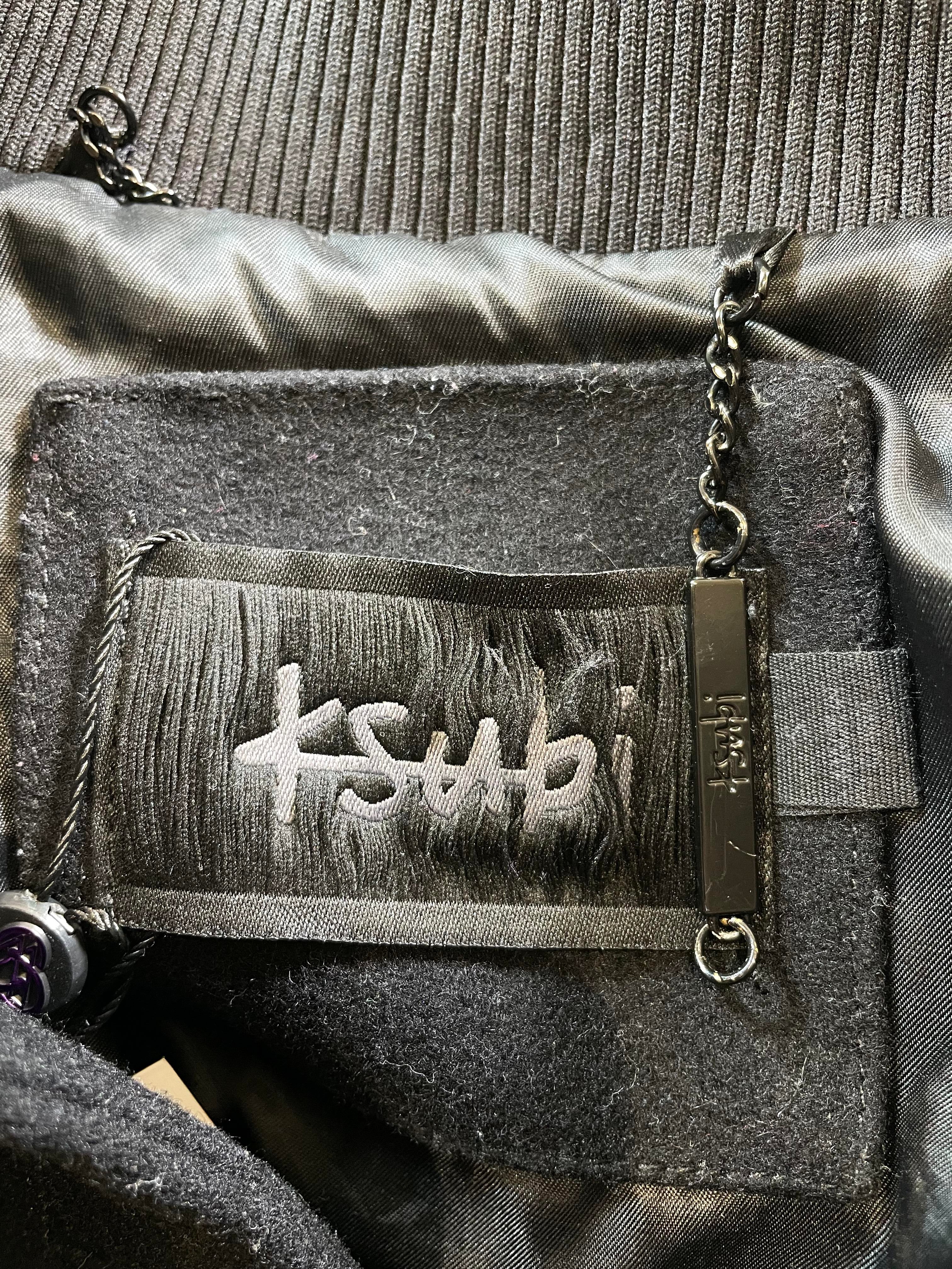 Ksubi King Black & Cream Varsity Jacket