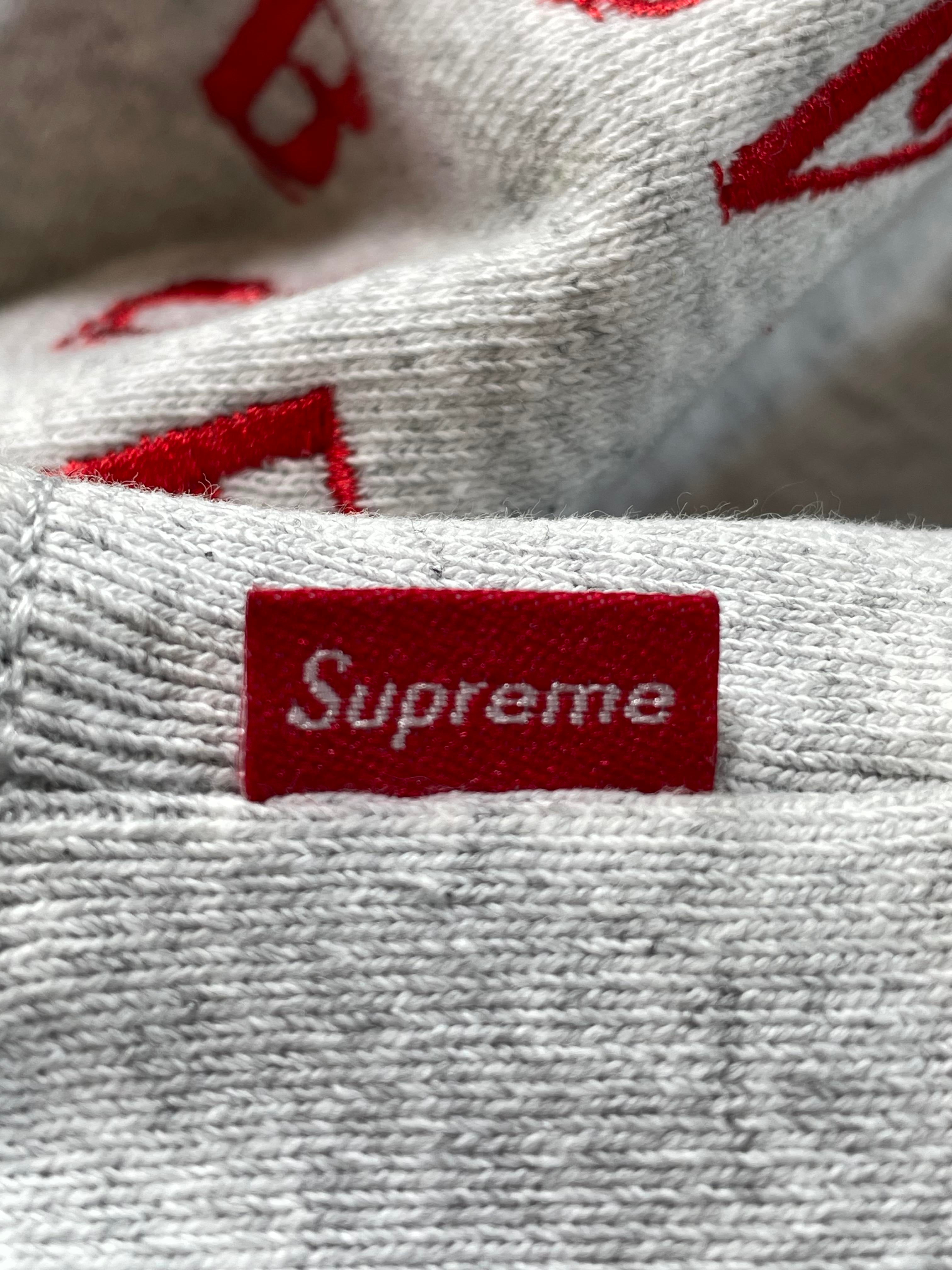 Supreme Too Deadly Grey Red & Black Hoodie