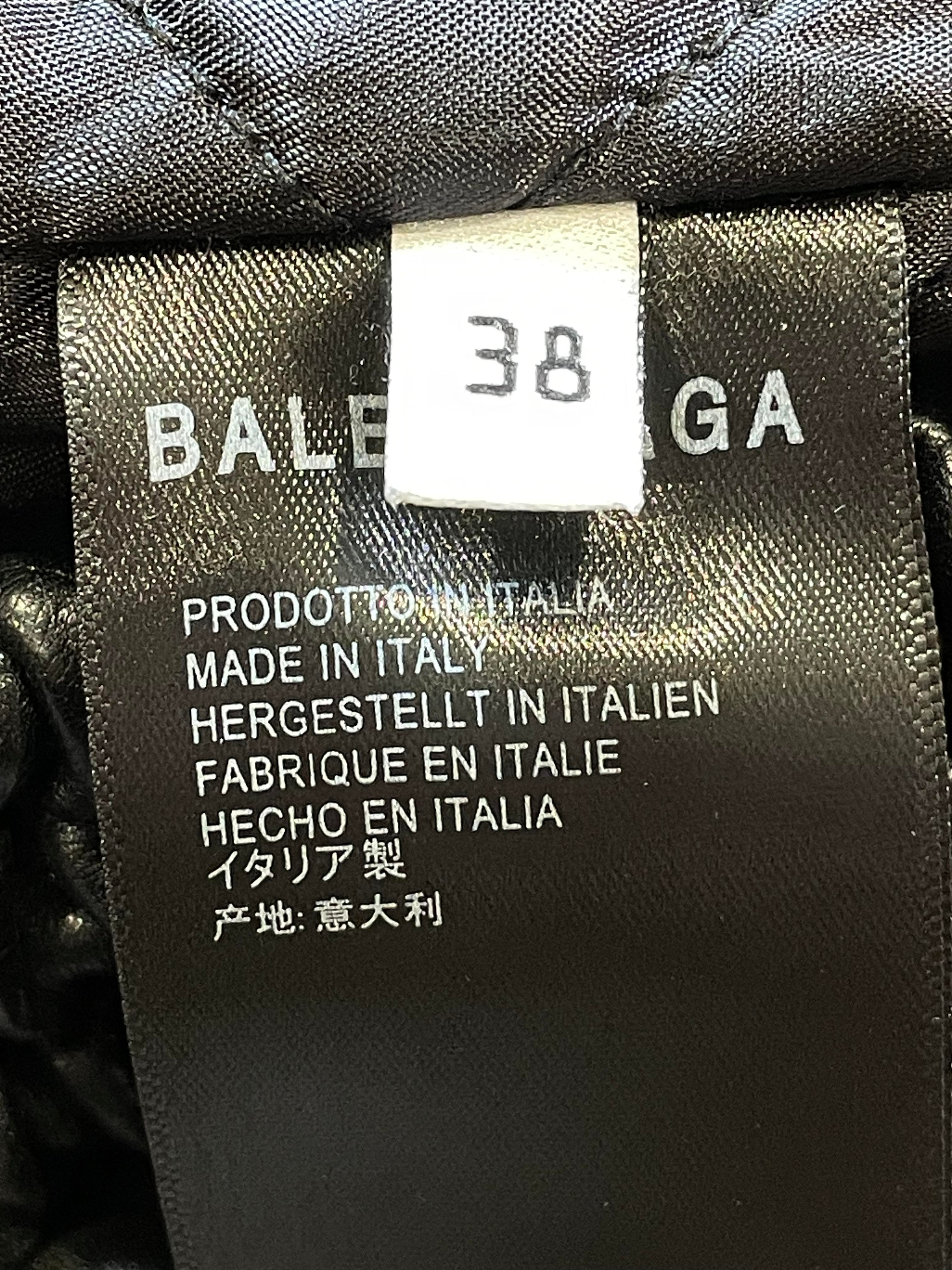 Balenciaga Interlock Gold Logo Biker Leather Bomber Jacket