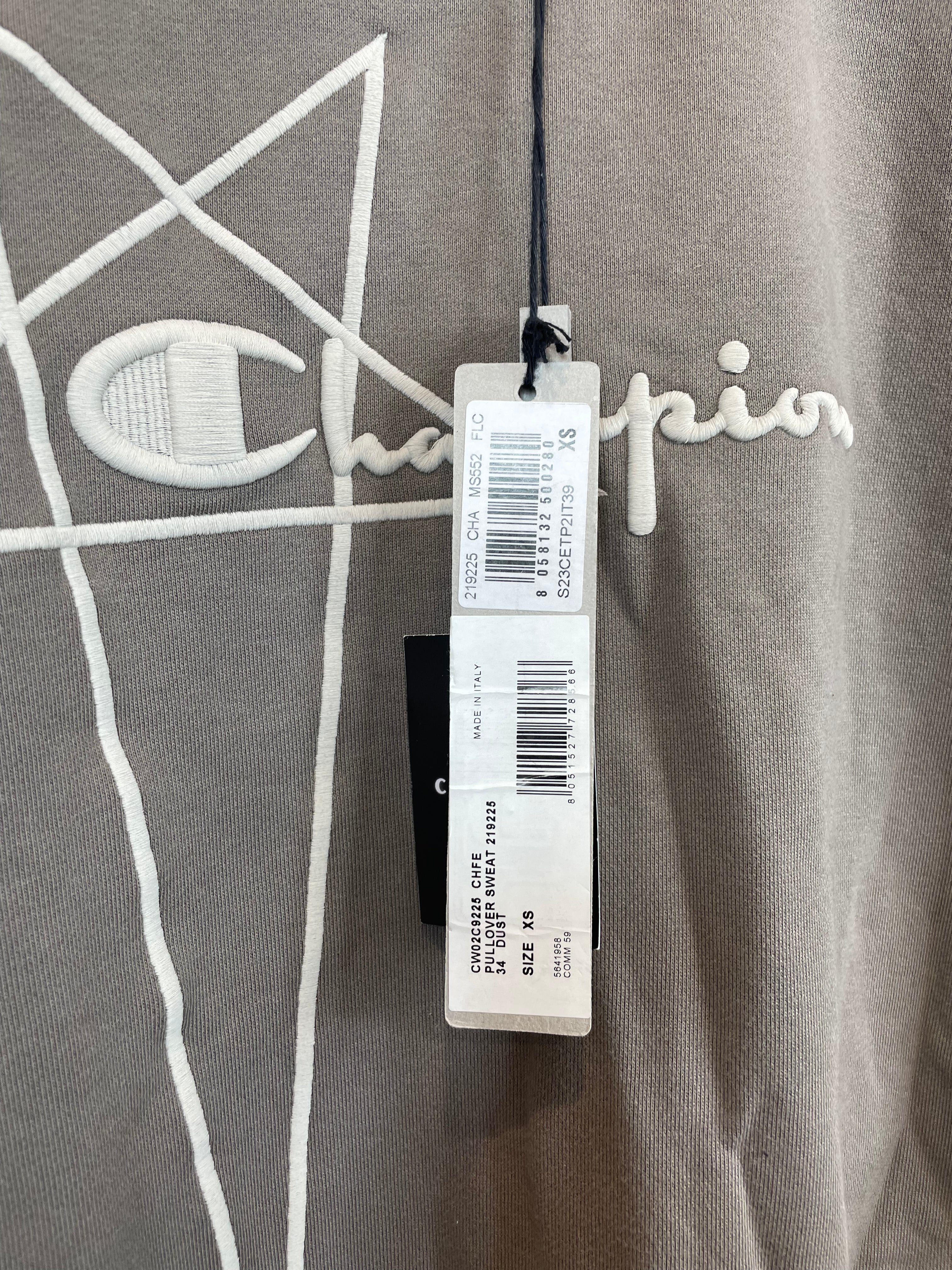 Rick Owens Champion Crewneck Brown New With Tags XS