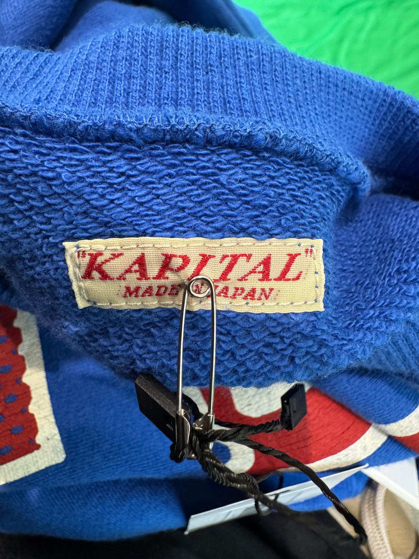 Kapital Kountry Blue & Red Crewneck