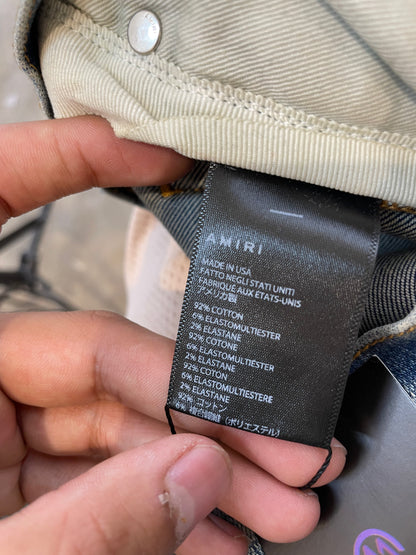Amiri MX2 Light Wash Yellow Patch Used 34