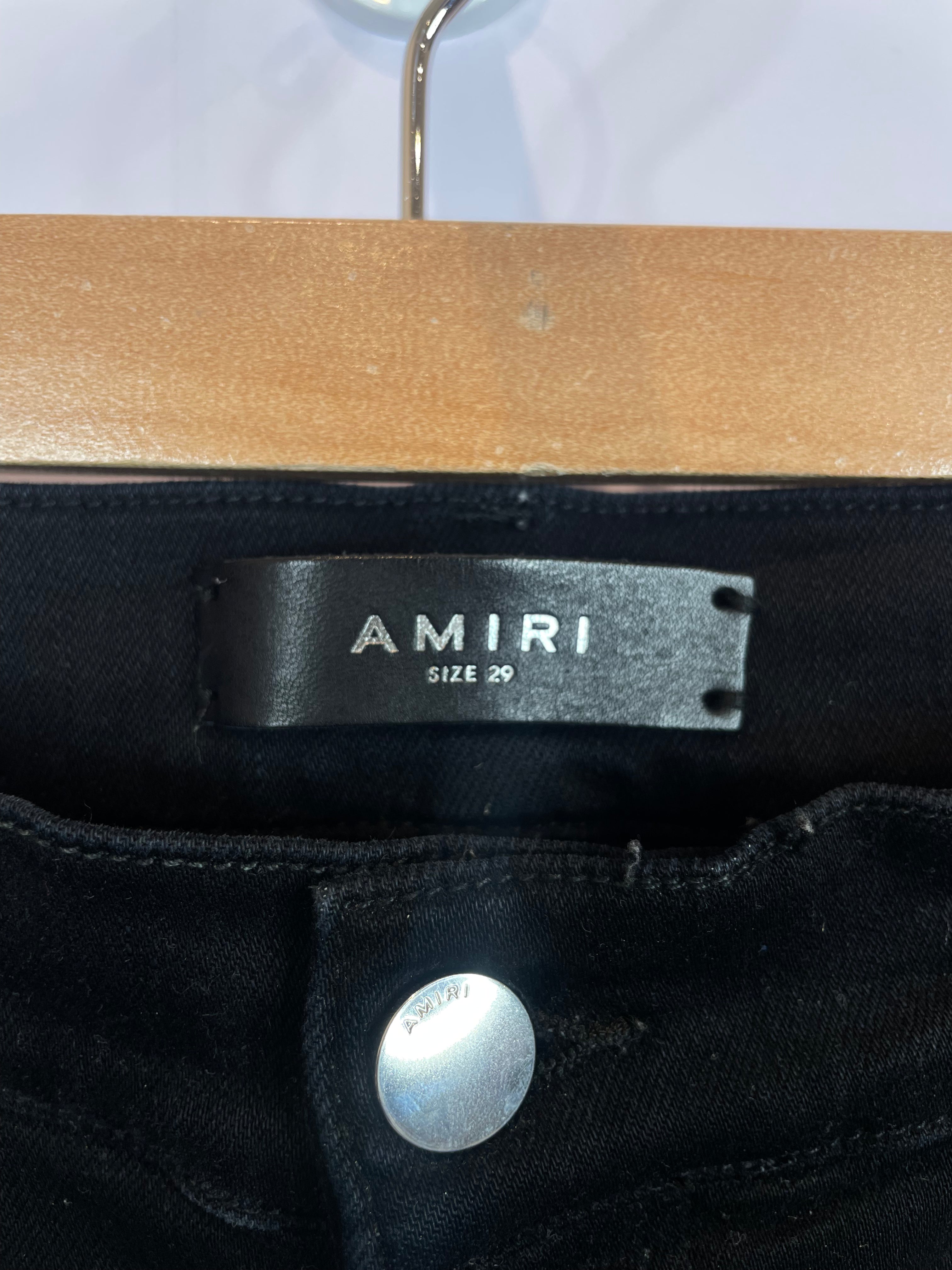 Amiri Jeans Black Cheetah Thrasher Patch Used 29