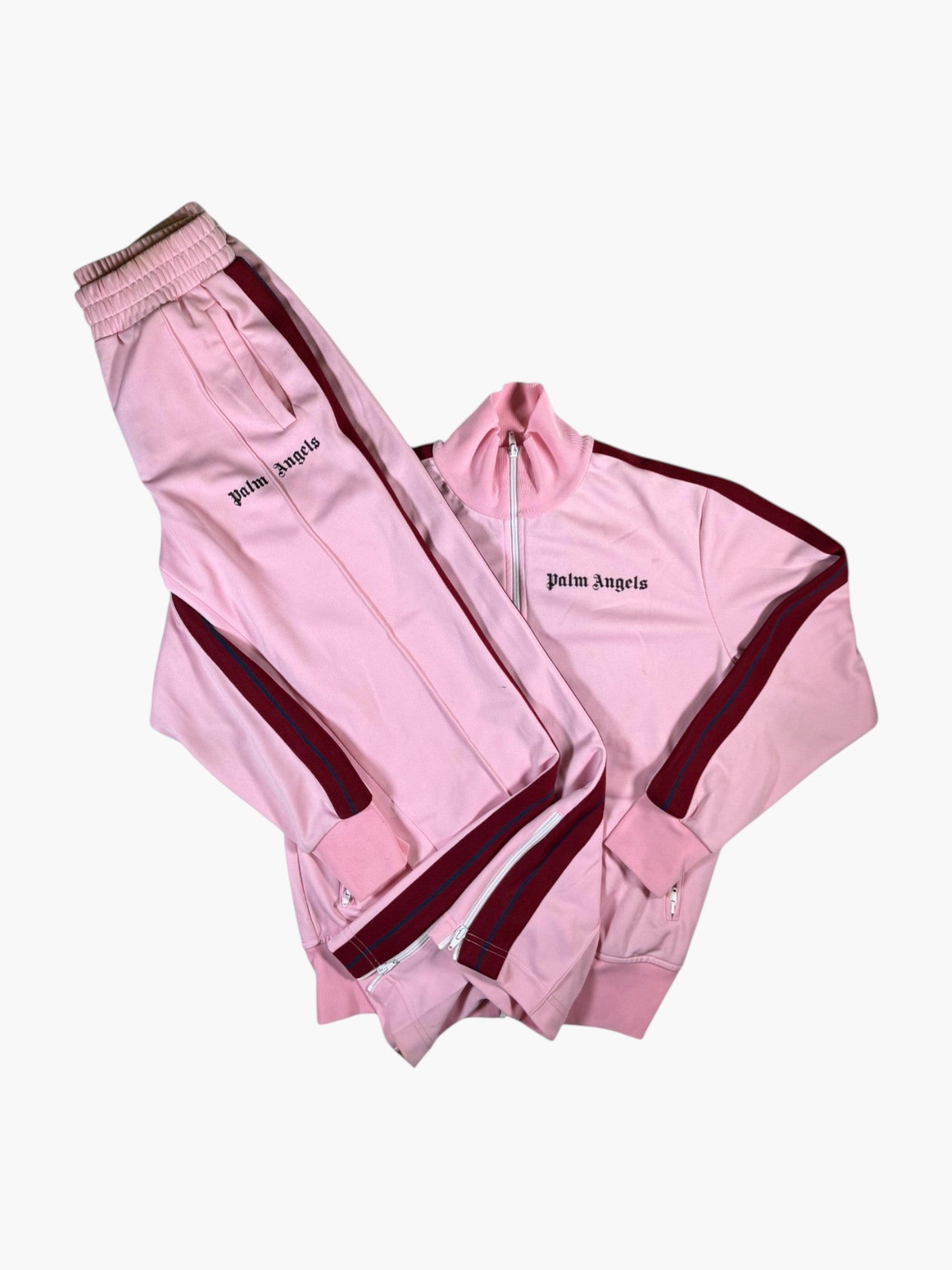 Palm Angels Pink & Burgundy Stripe Track Suit