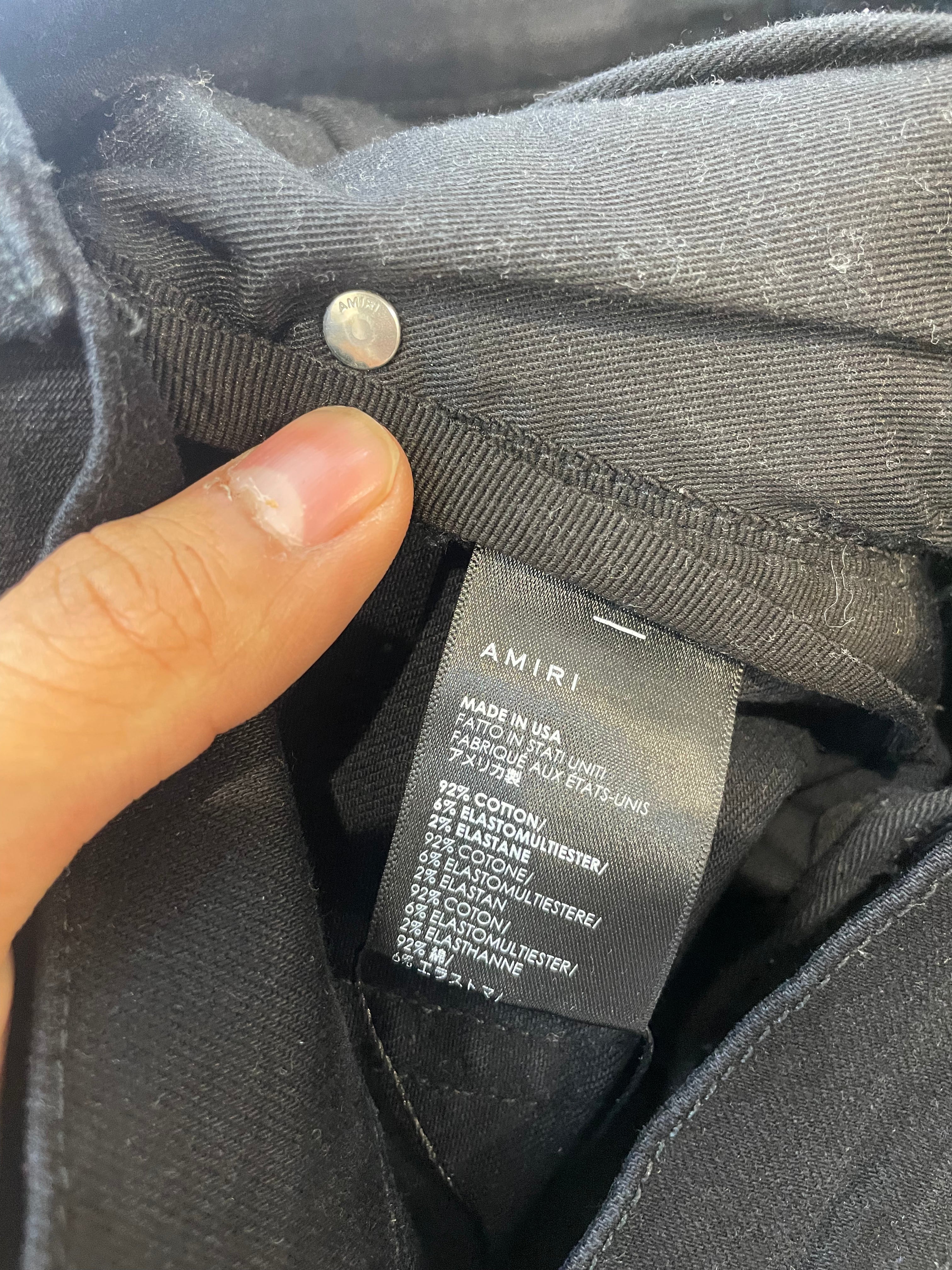 Amiri Jeans Black Art Patchwork Used 38