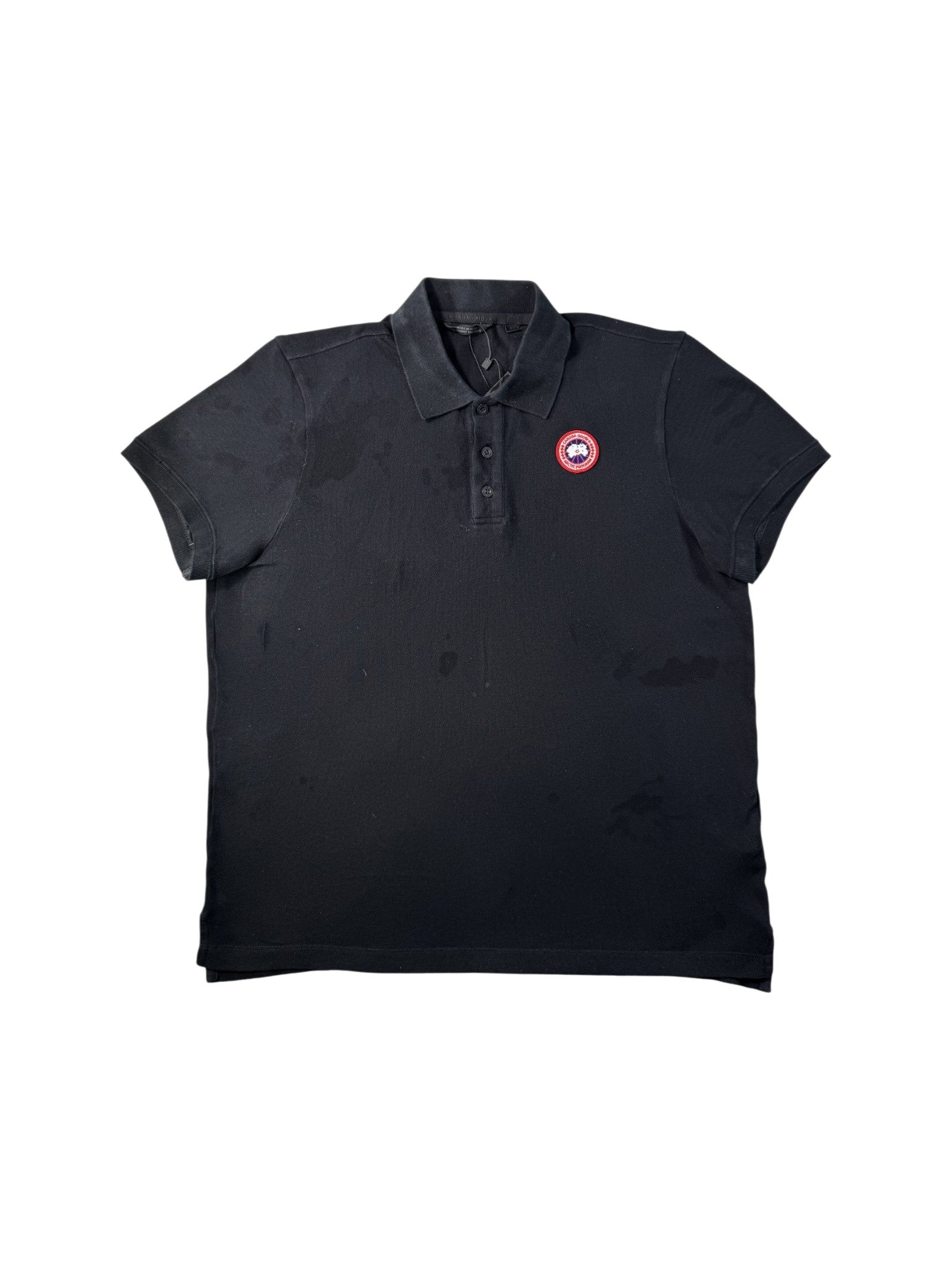 Canada Goose Logo Black & Red Polo Shirt