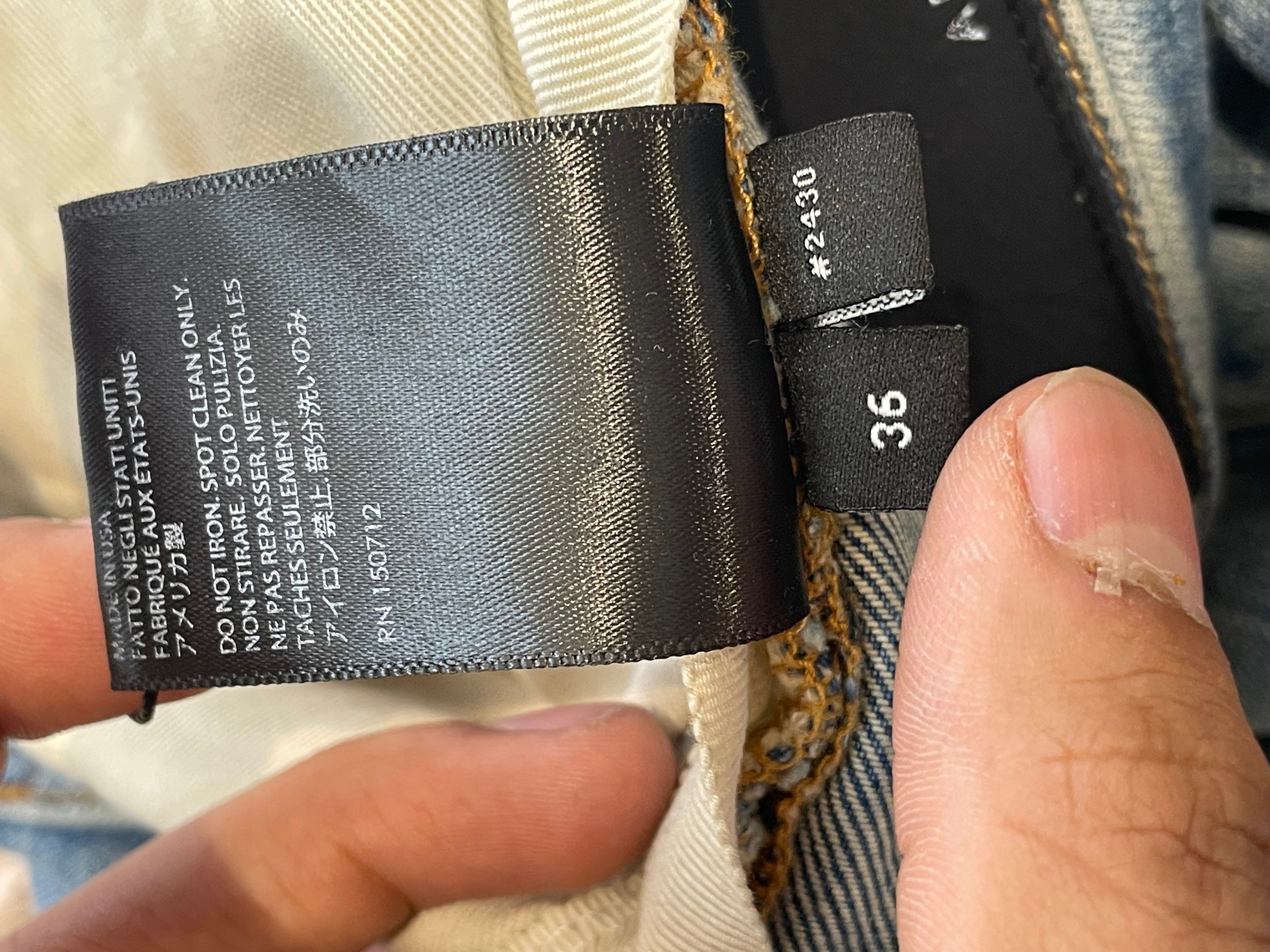 Amiri Jeans Light Wash Leopard Patch Used 36