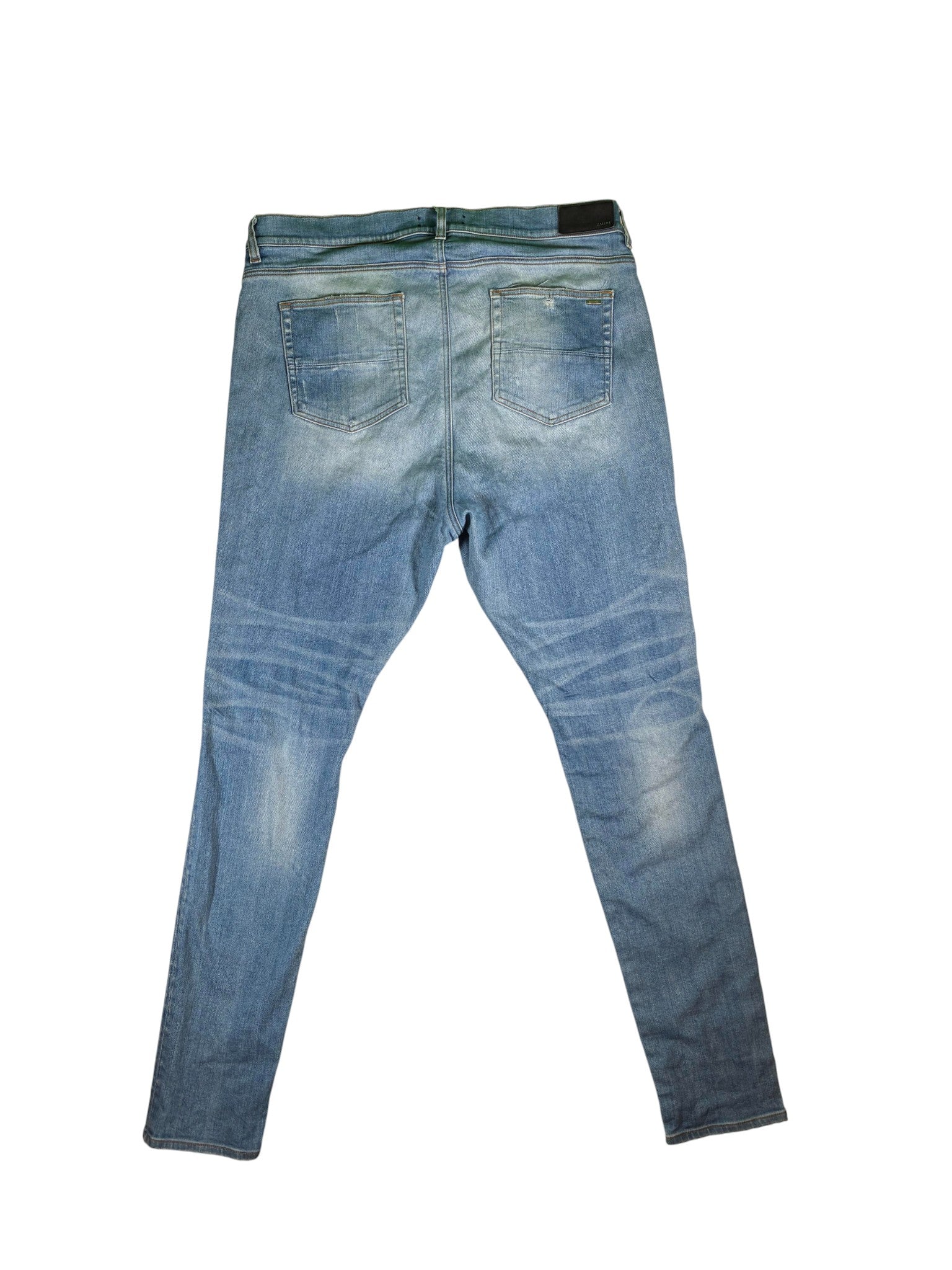 Amiri MX1 Aloha Light Wash Patch Jeans
