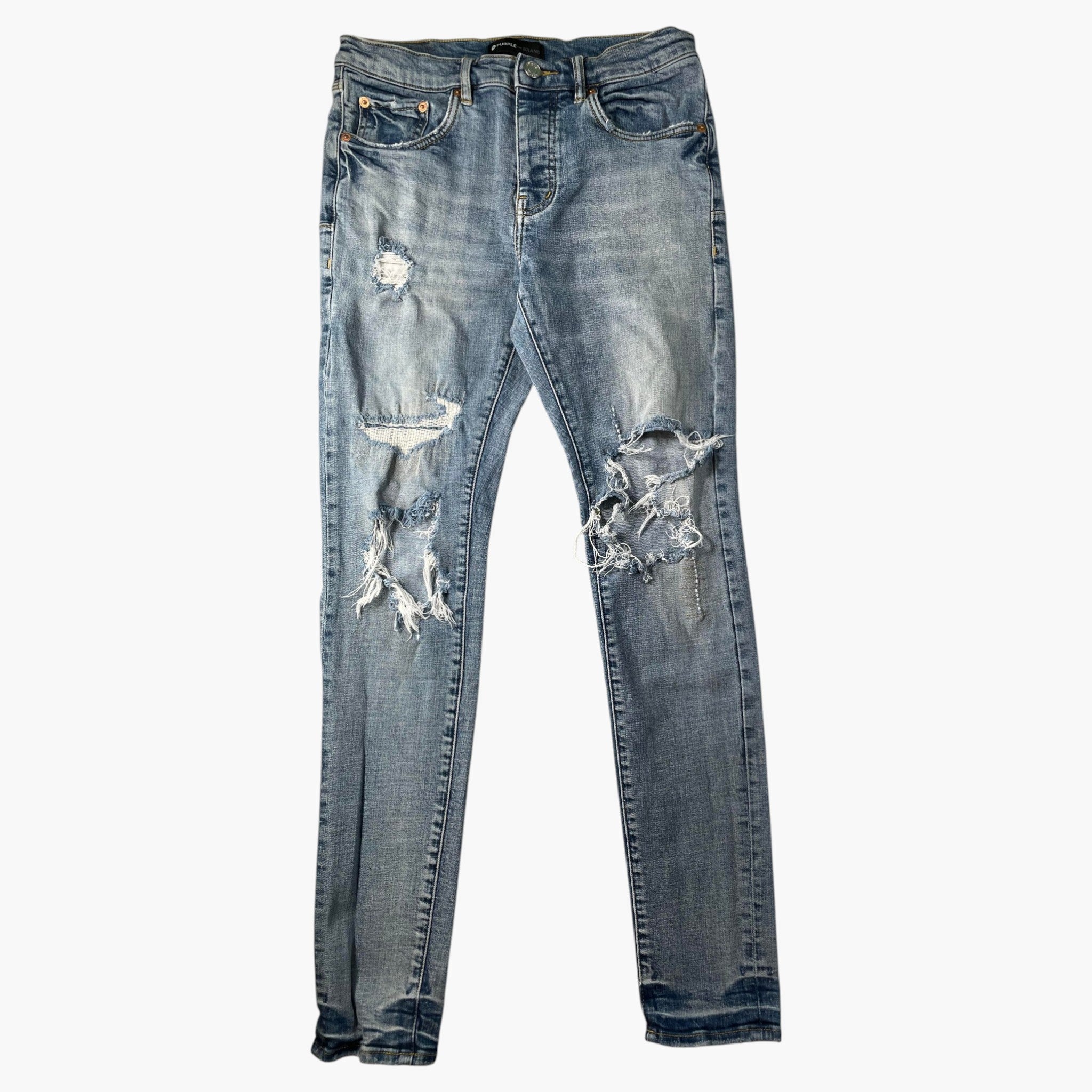 Purple Brand Light Wash Knee Rip Jeans