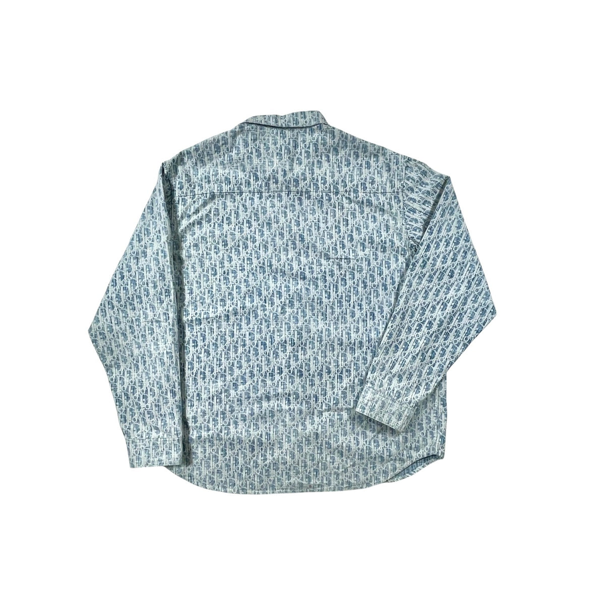 Dior Oblique Monogram Button Up Baby Blue Shirt