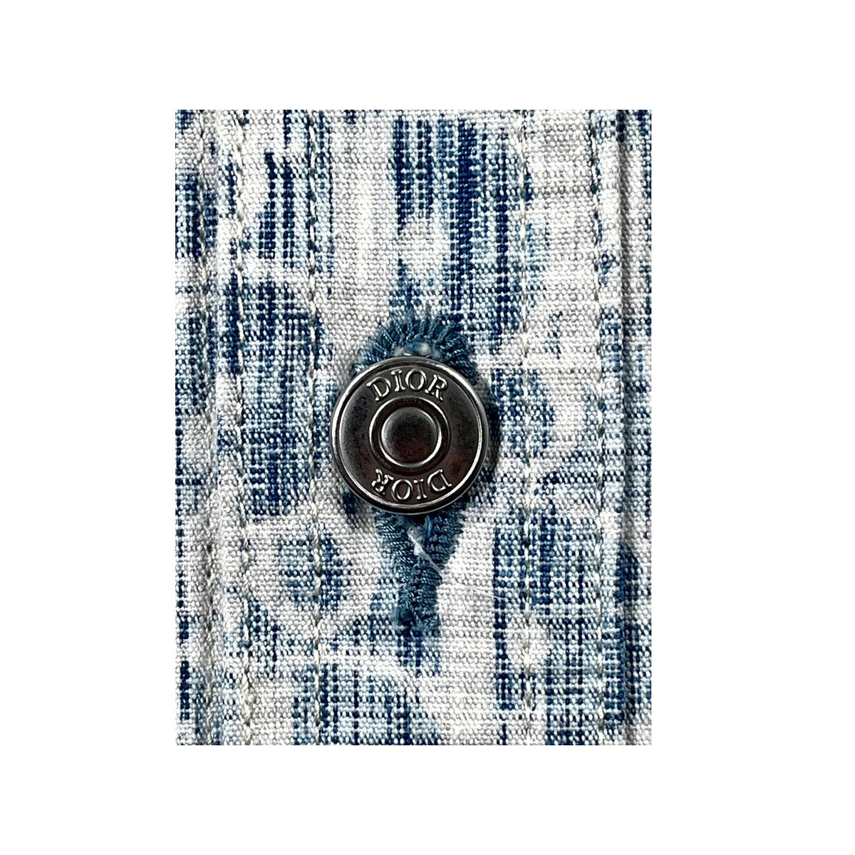 Dior Oblique Monogram Button Up Baby Blue Shirt
