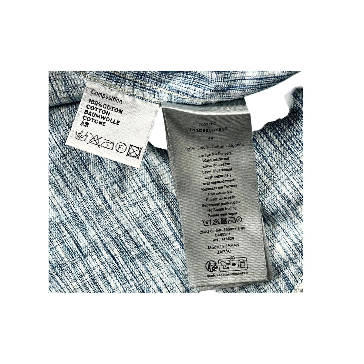 Dior Oblique Monogram Button Up Baby Blue Shirt