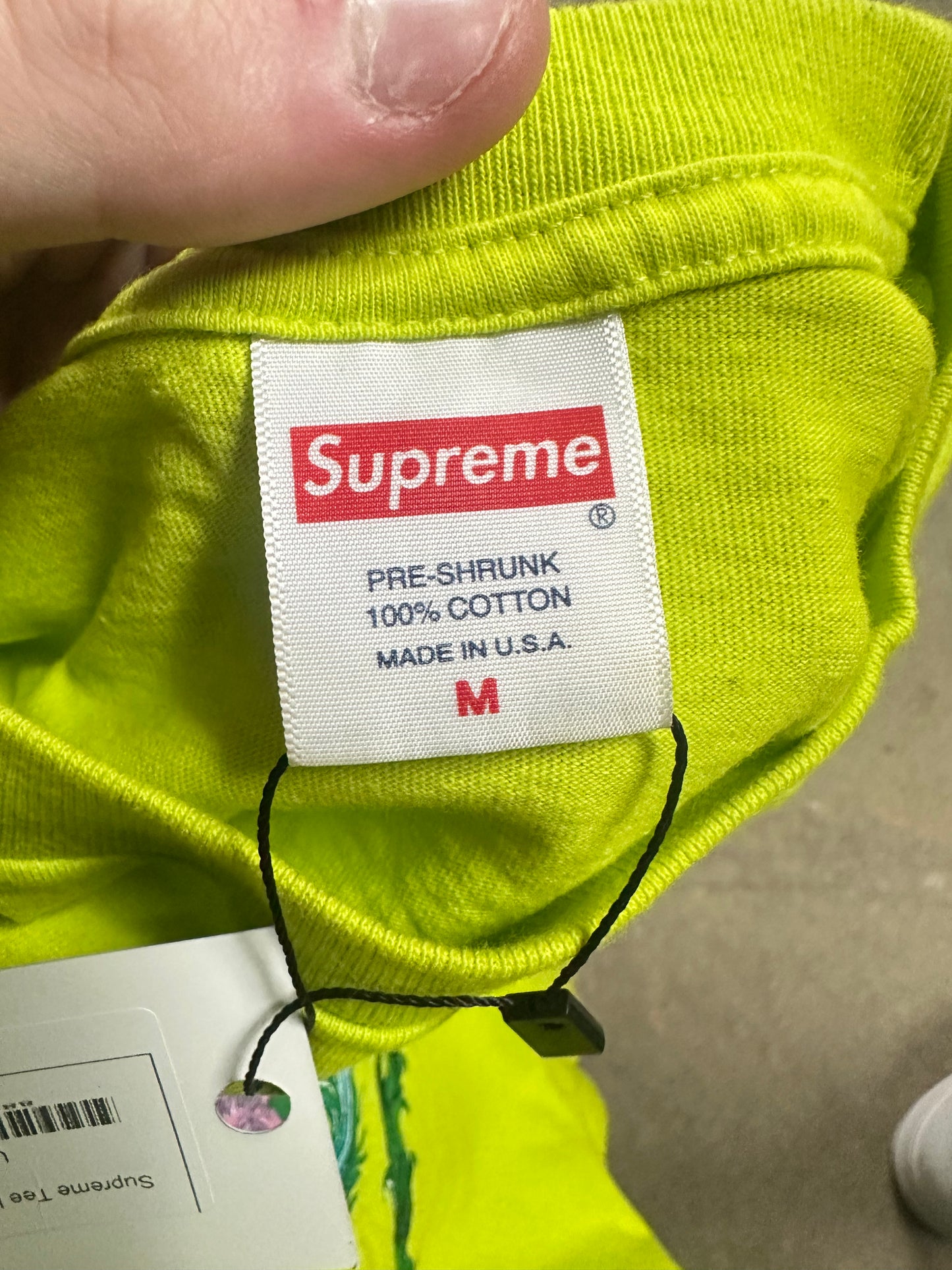 Supreme Tee Lime Neon Used Medium