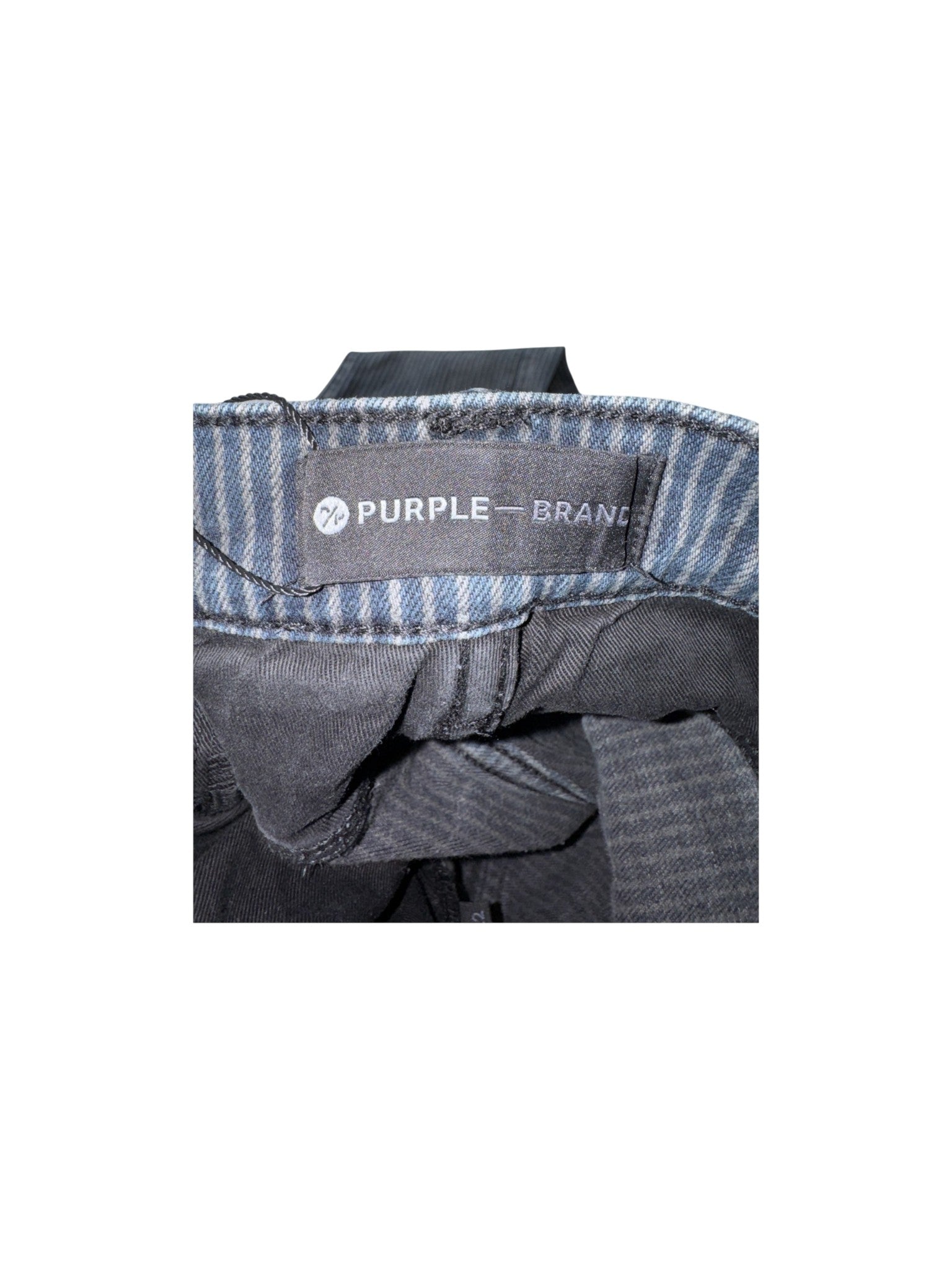 Purple Brand Pinstripe Splatter Black Jeans