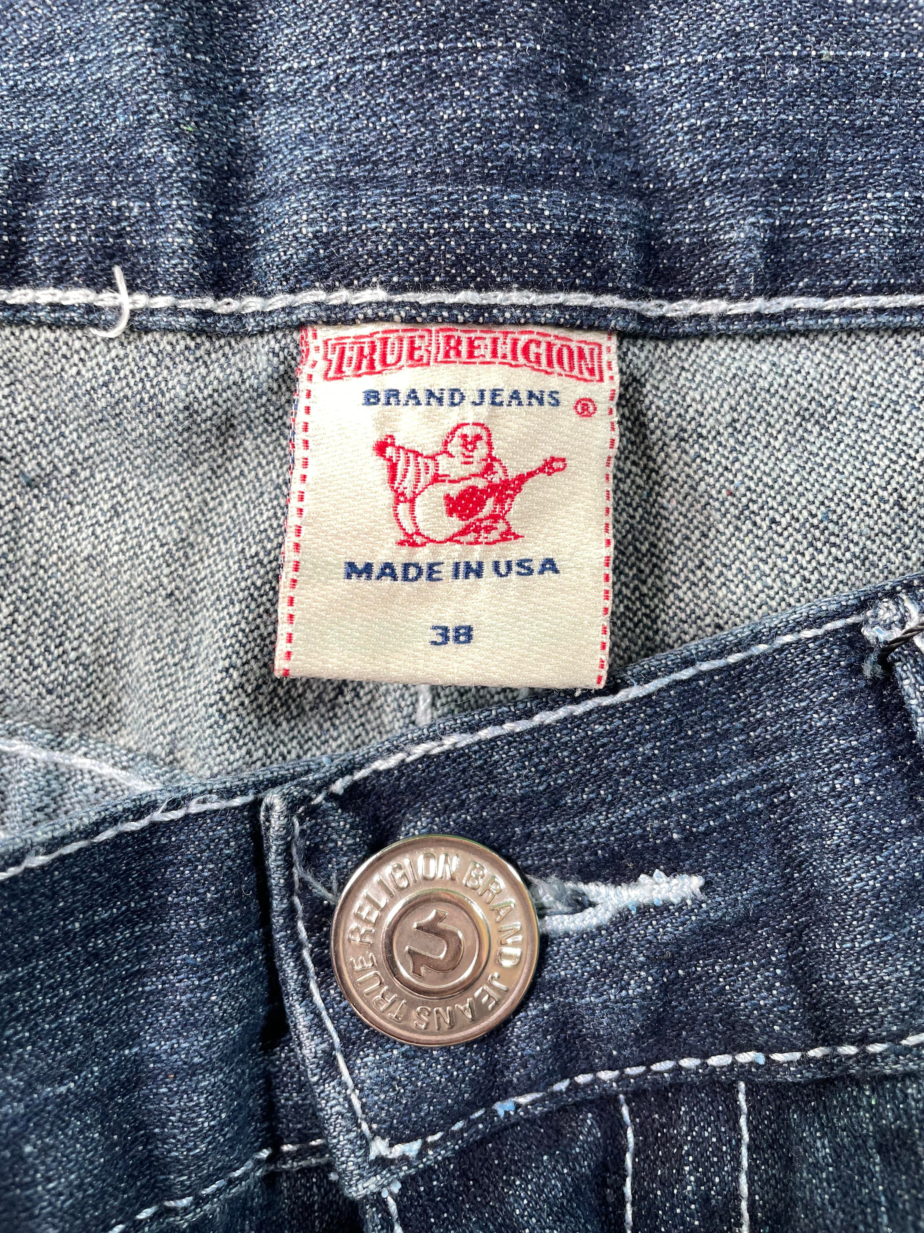 True Religion Back Pocket Logo  Dark Wash Jeans