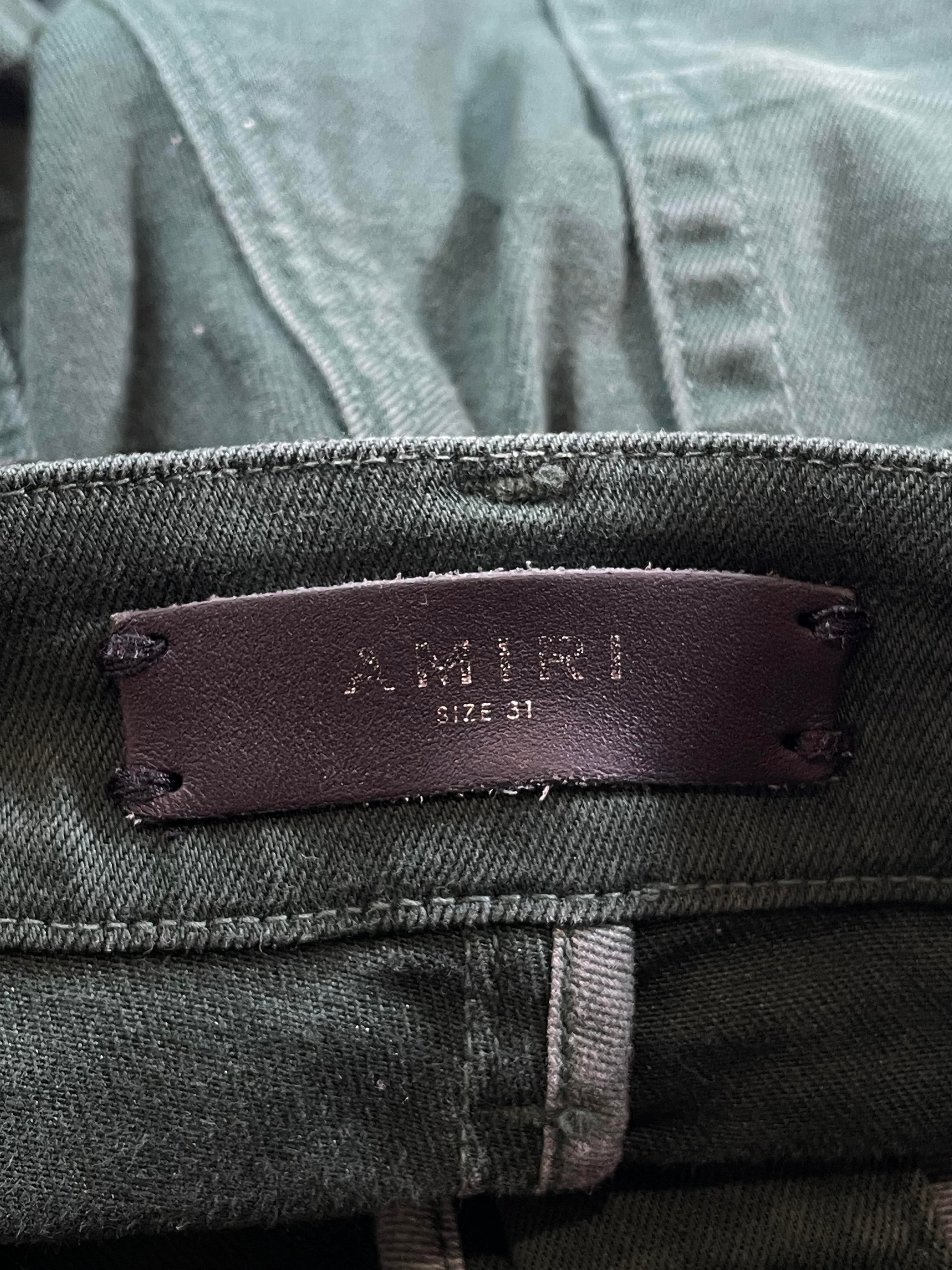 Amiri Stripe Green & White Jeans