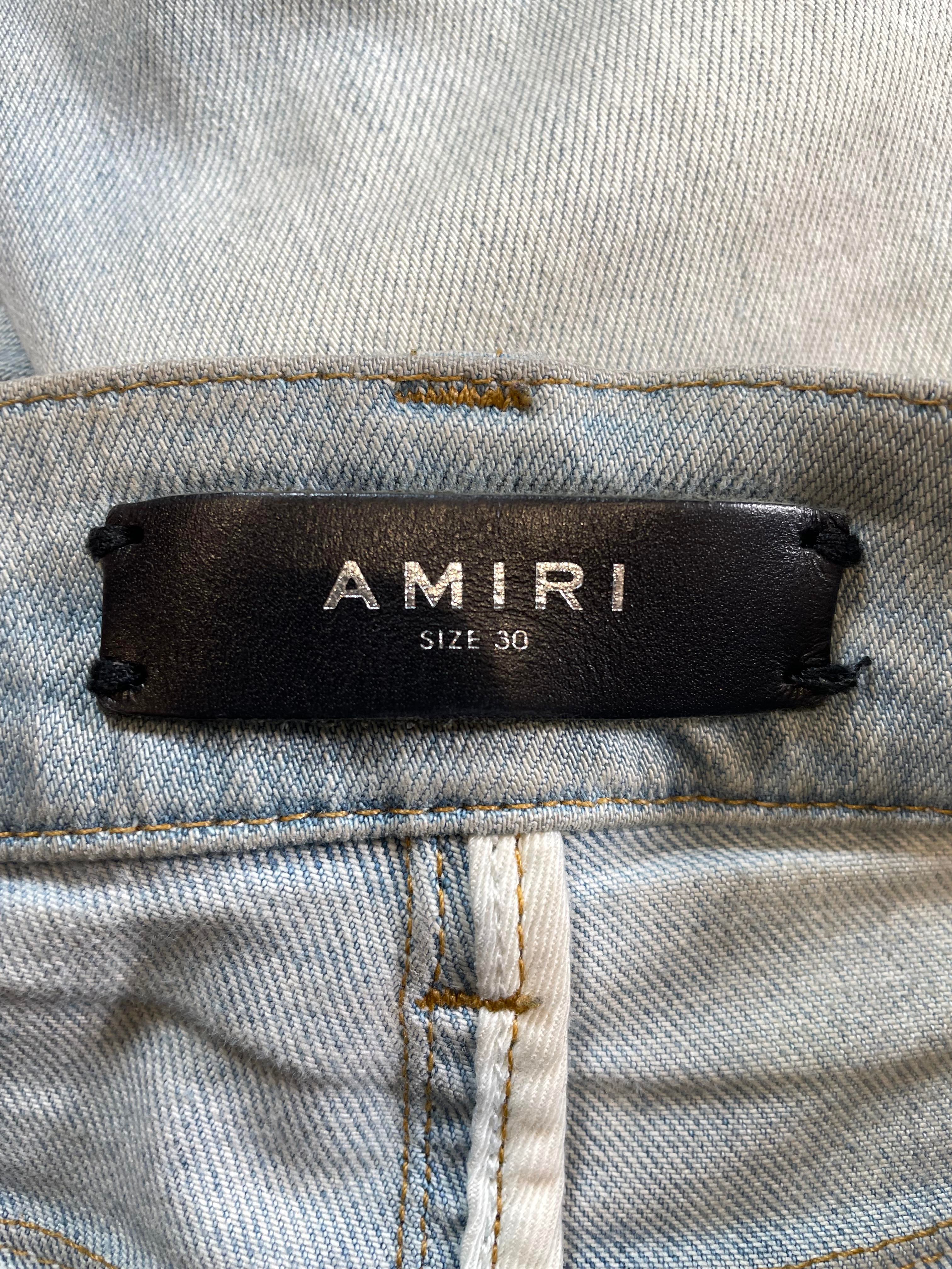 Amiri Splatter Stripe Light Wash & Neon Jeans
