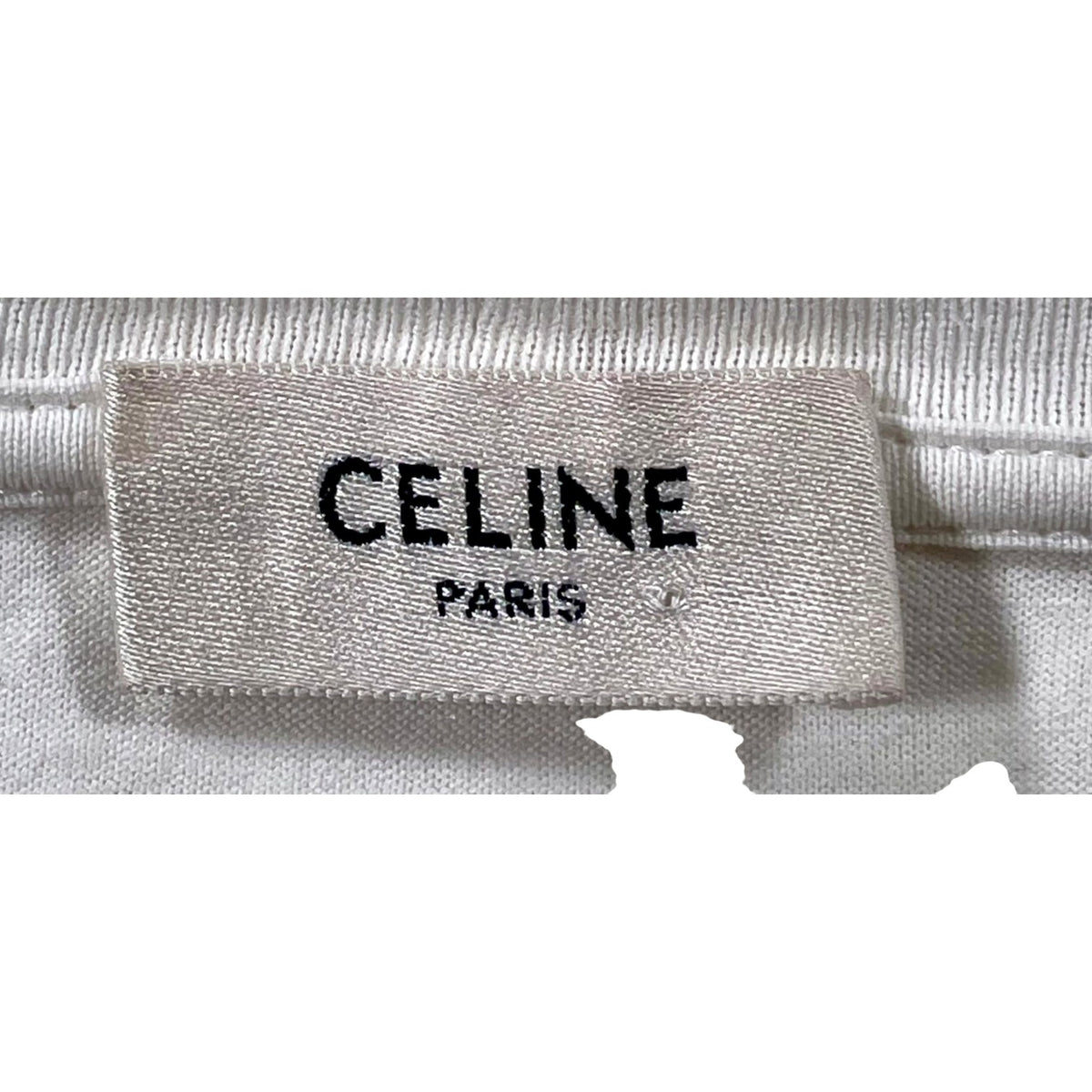 Celine Studded Chest Logo White Tee