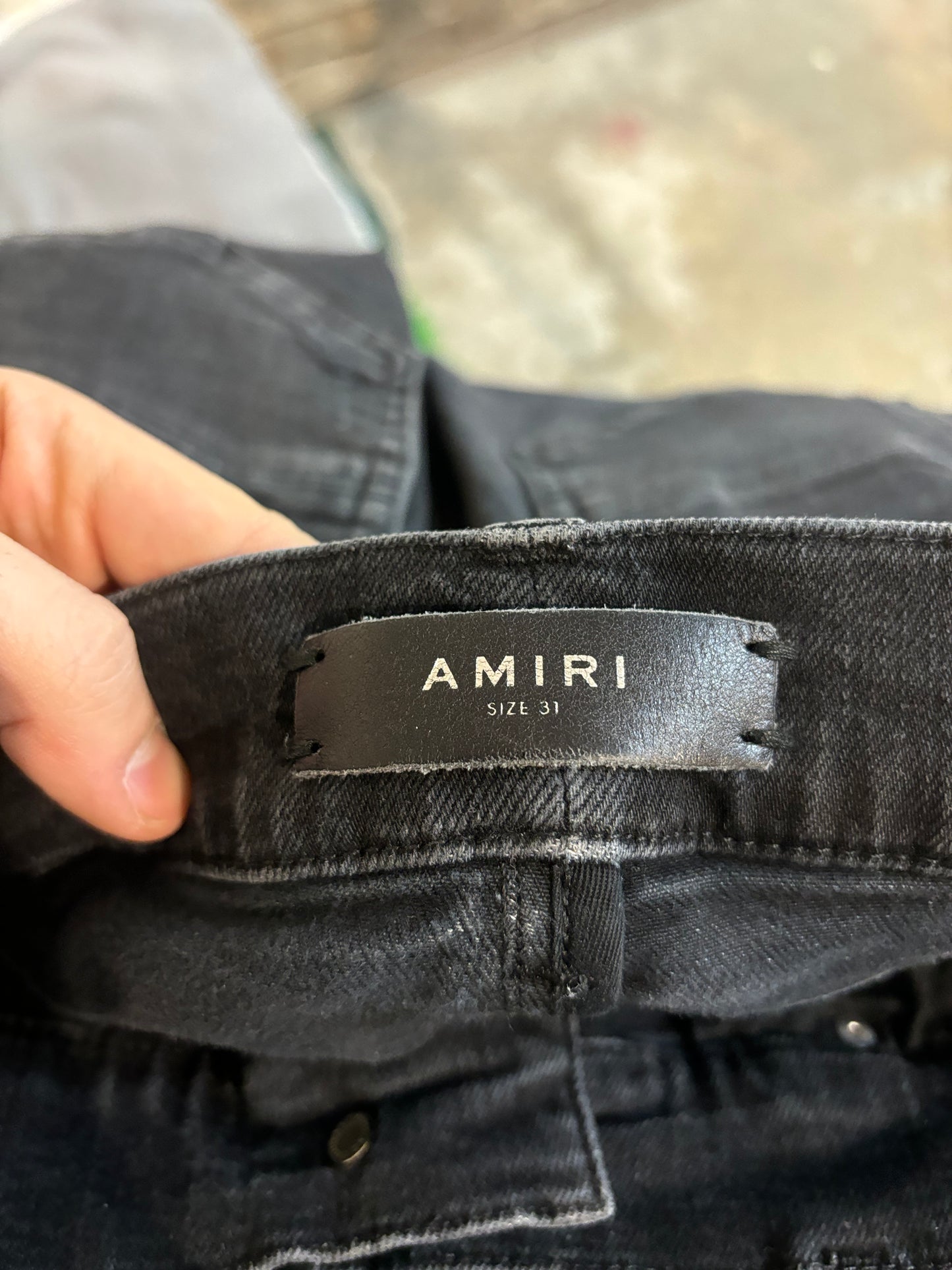 Amiri Jeans Black Wool Patch Used 31