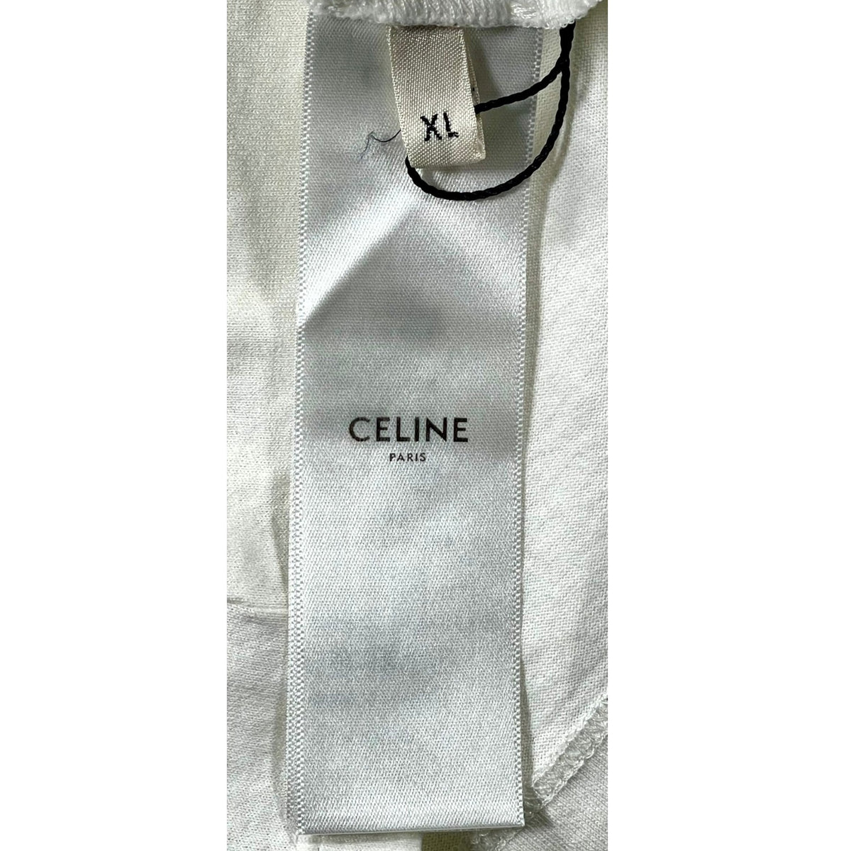 Celine Studded Chest Logo White Tee