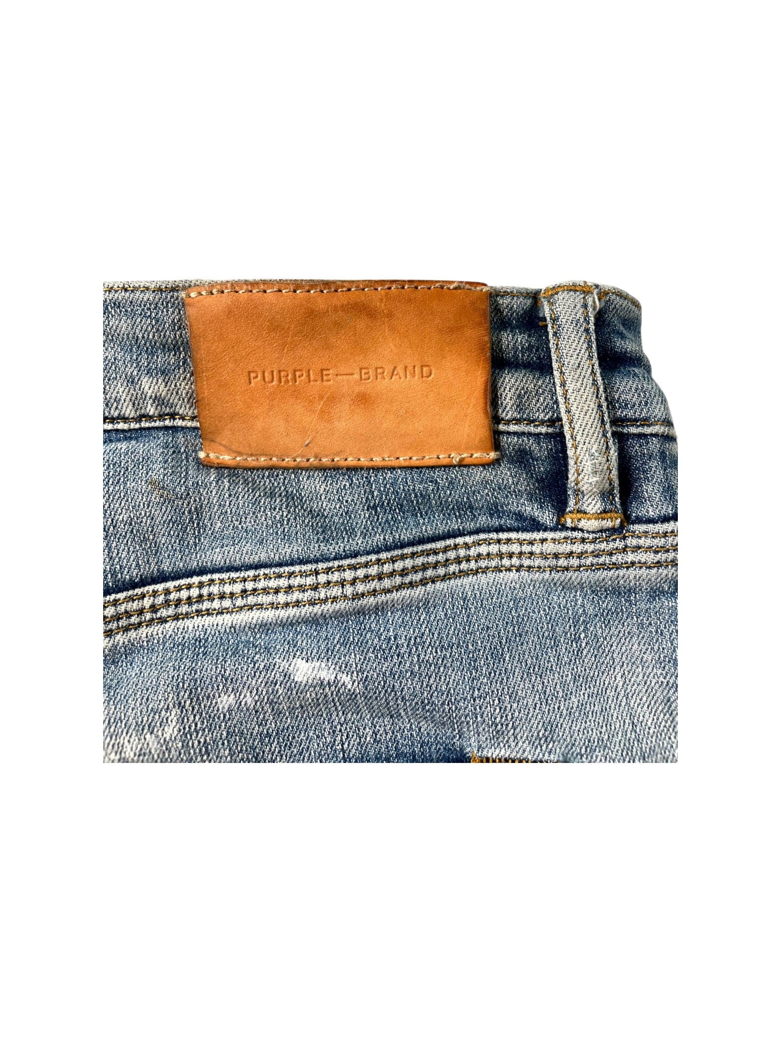 Purple Brand Paint Splatter Light Wash Jeans