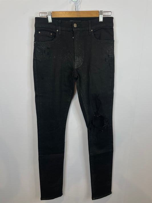 Amiri Jeans Black Glitter Thrasher Used 31