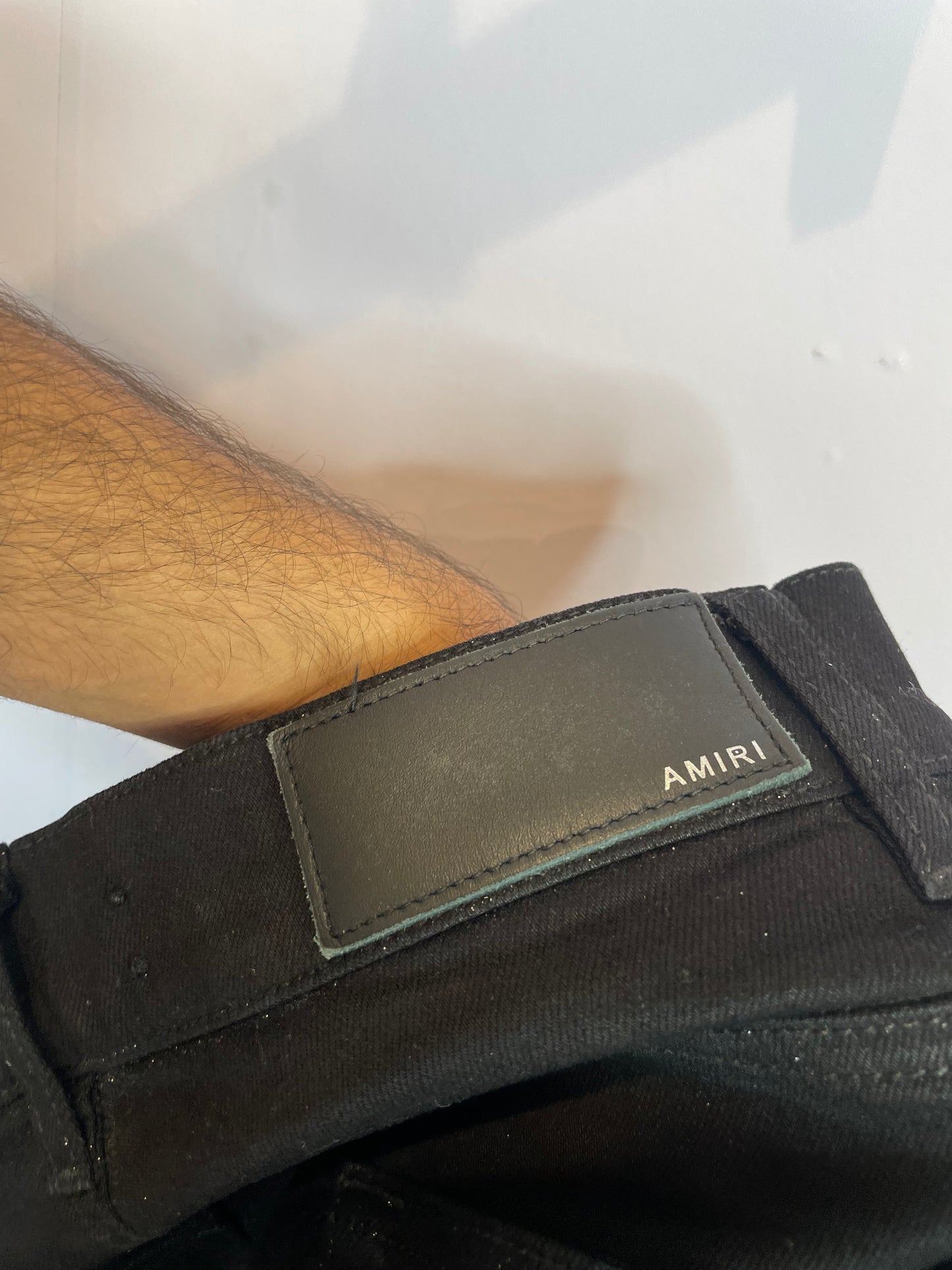 Amiri Jeans Black Glitter Thrasher Used 31