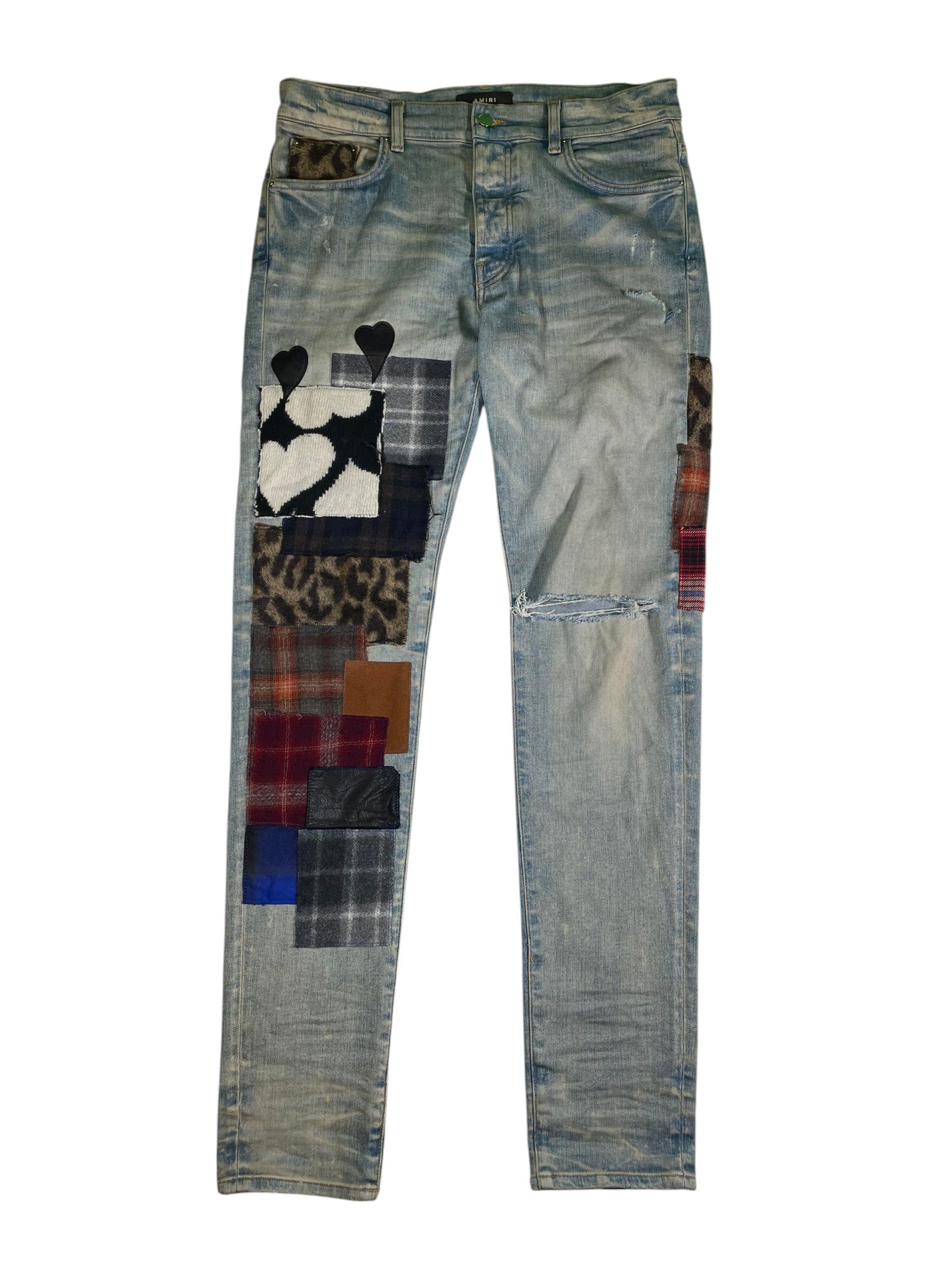 Amiri Patchwork Light Wash Jeans