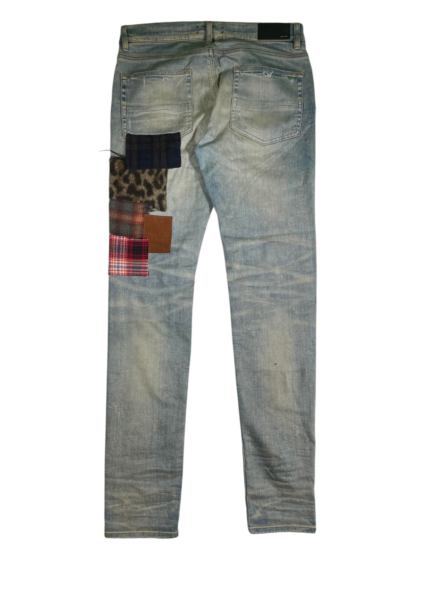 Amiri Patchwork Light Wash Jeans