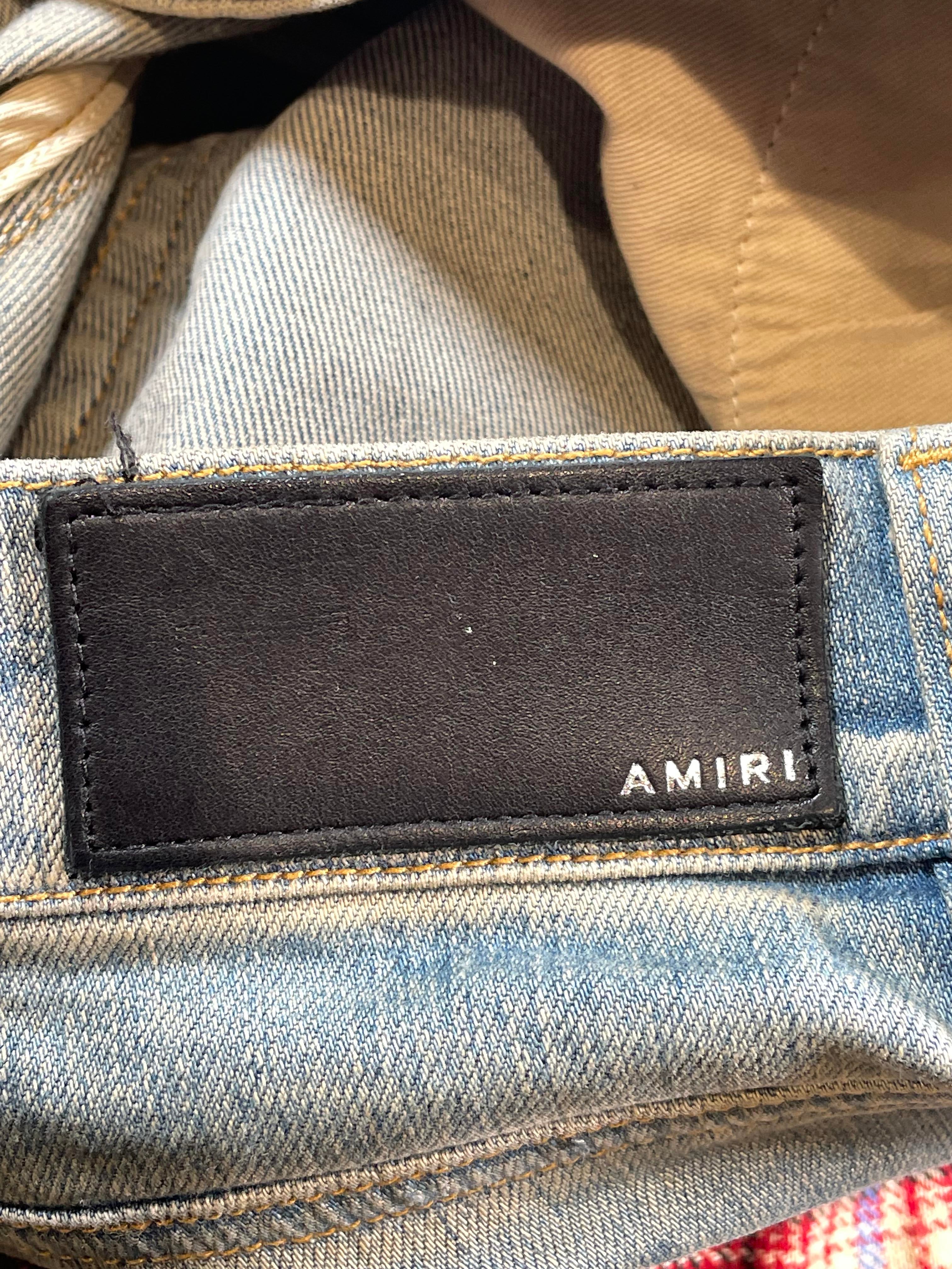 Amiri Patchwork Light Wash Jeans