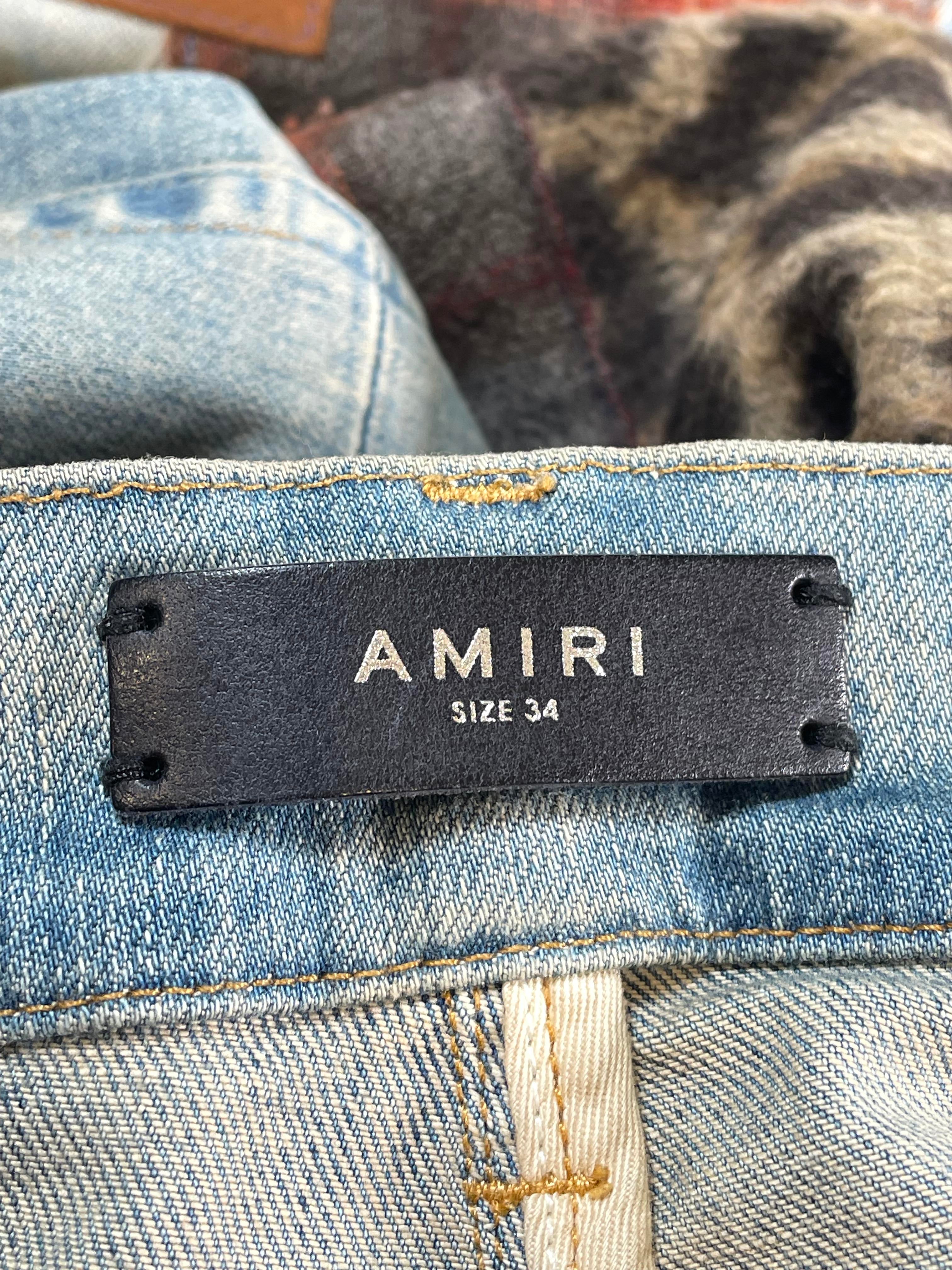 Amiri Patchwork Light Wash Jeans