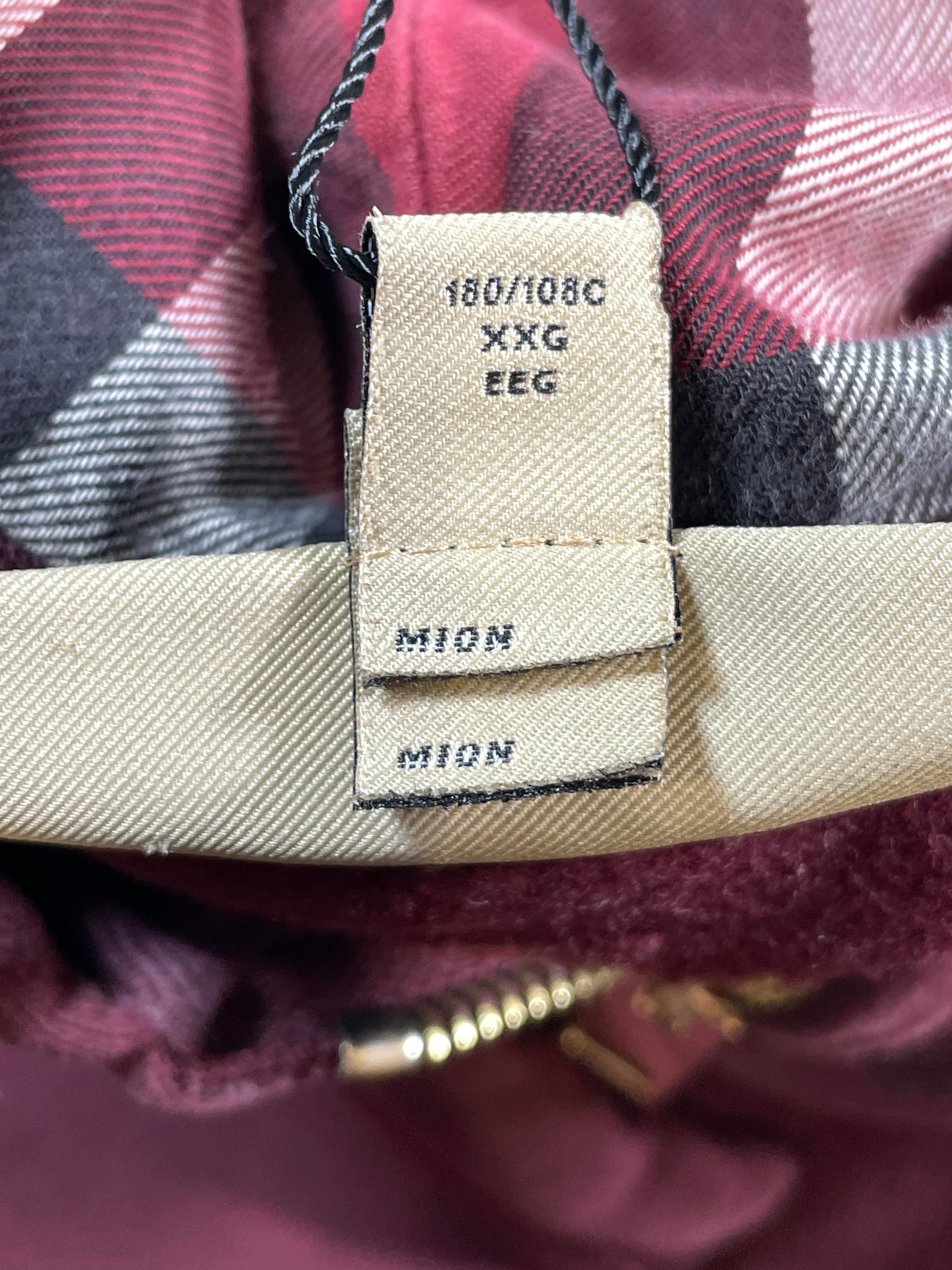 Burberry Monogram Hooded Maroon Zip Up Hoodie