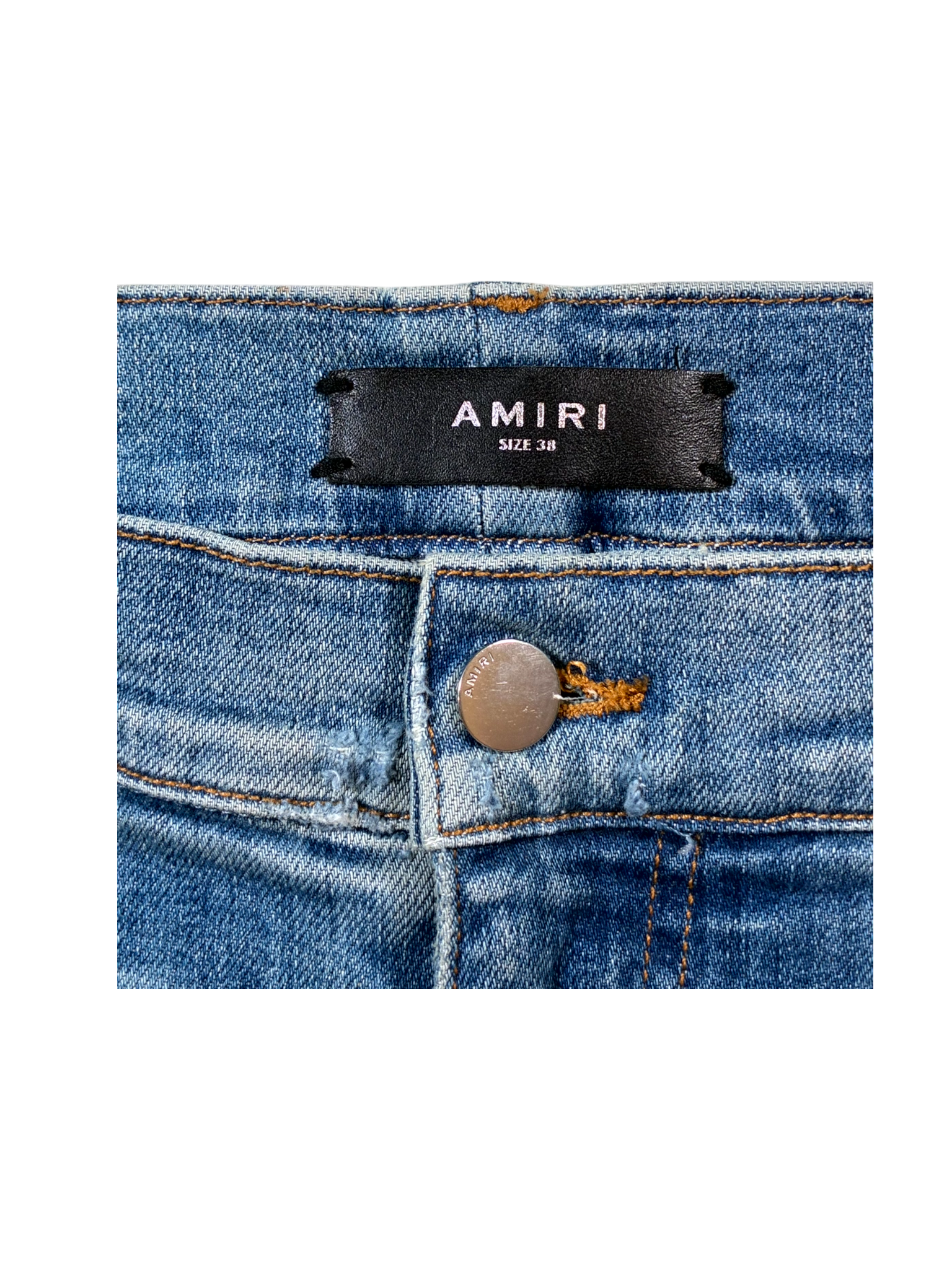 Amiri Stacked Ripped Light Wash Jeans