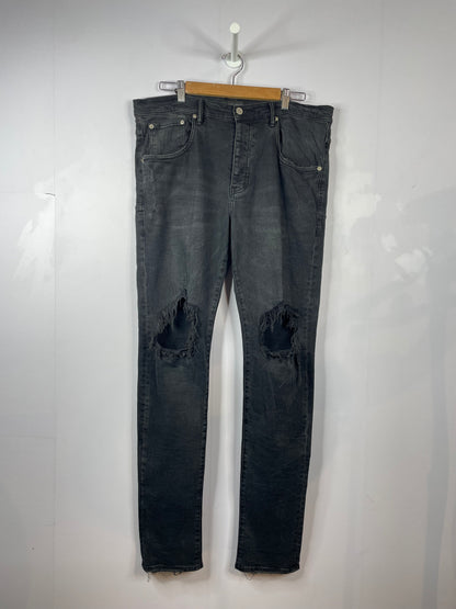 Purple Brand Knee Rip Black Jeans