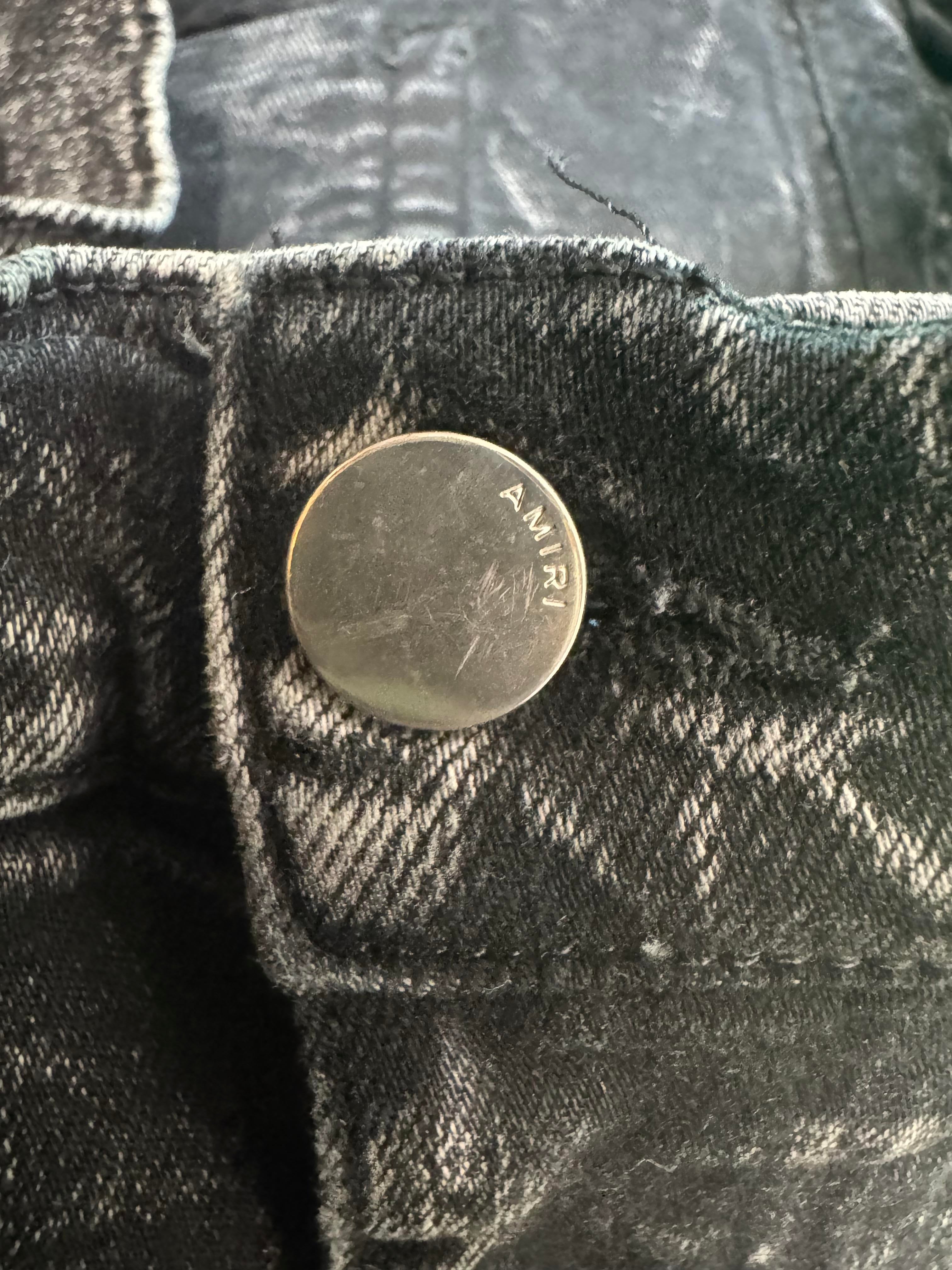 Amiri Pink Stripe Black Jeans