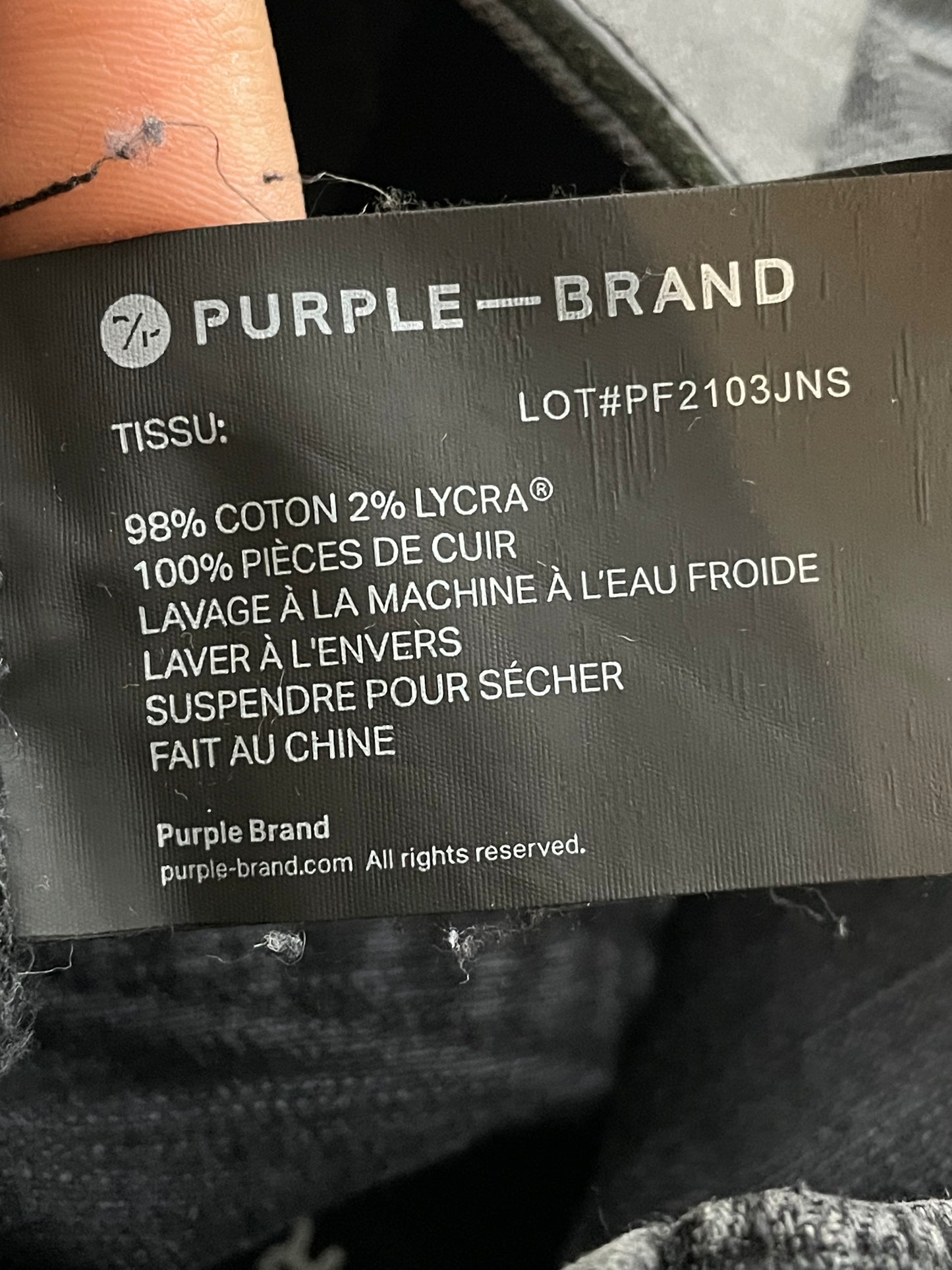 Purple Brand Knee Rip Black Jeans
