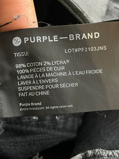 Purple Brand Knee Rip Black Jeans