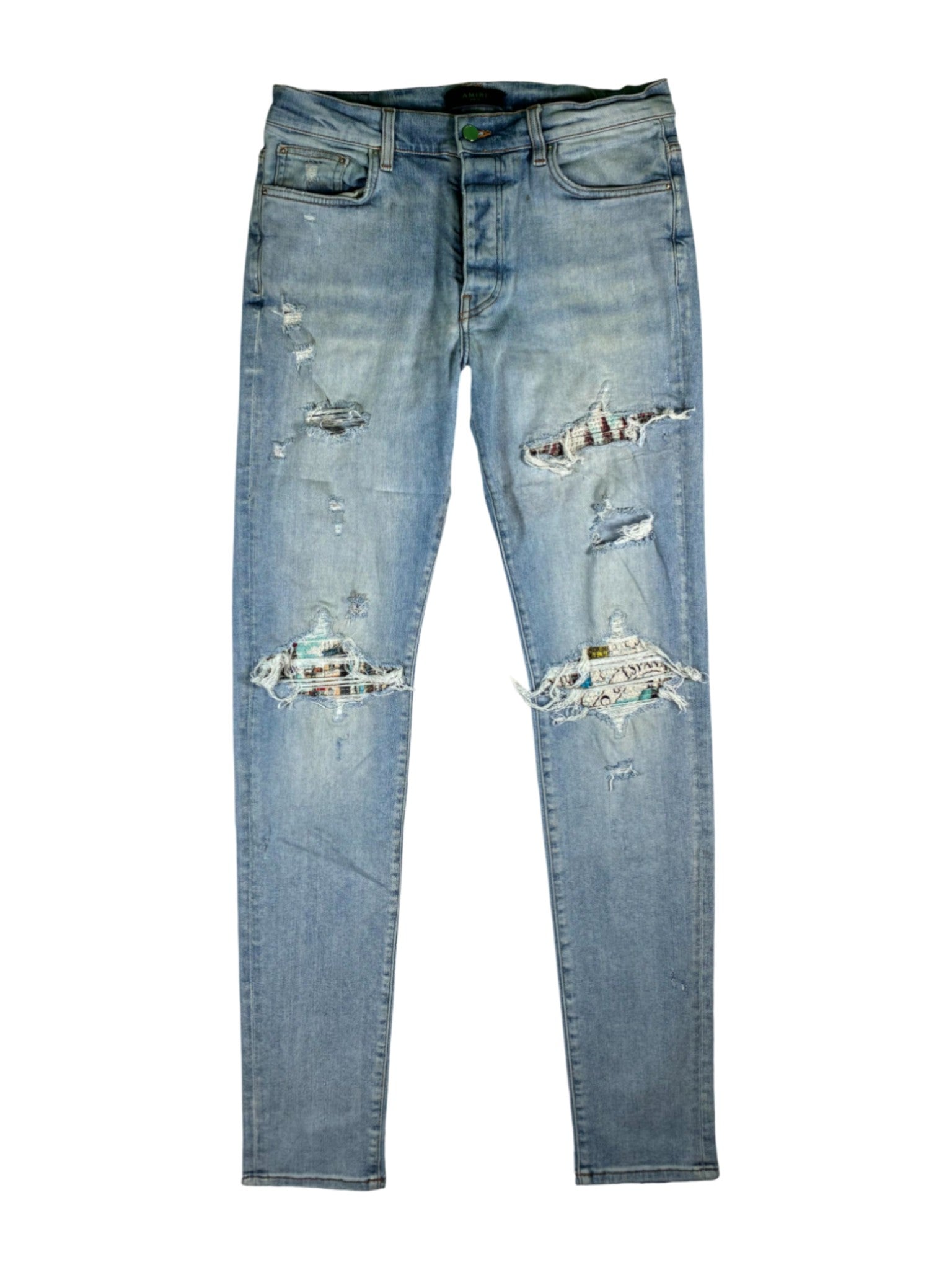 Amiri MX1 Map Patch Light Wash Jeans