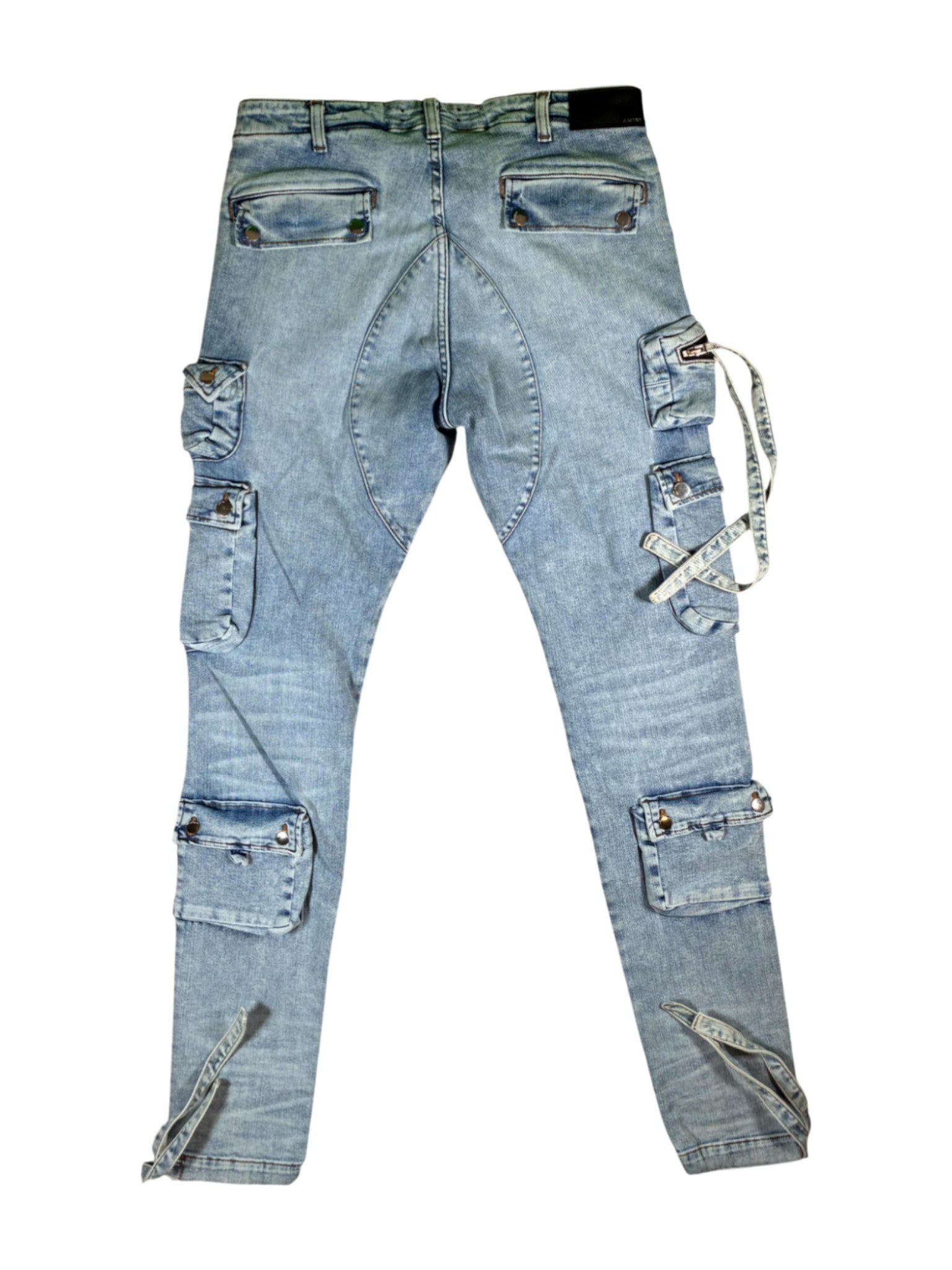 Amiri Tactical Denim Light Wash Cargo Pants