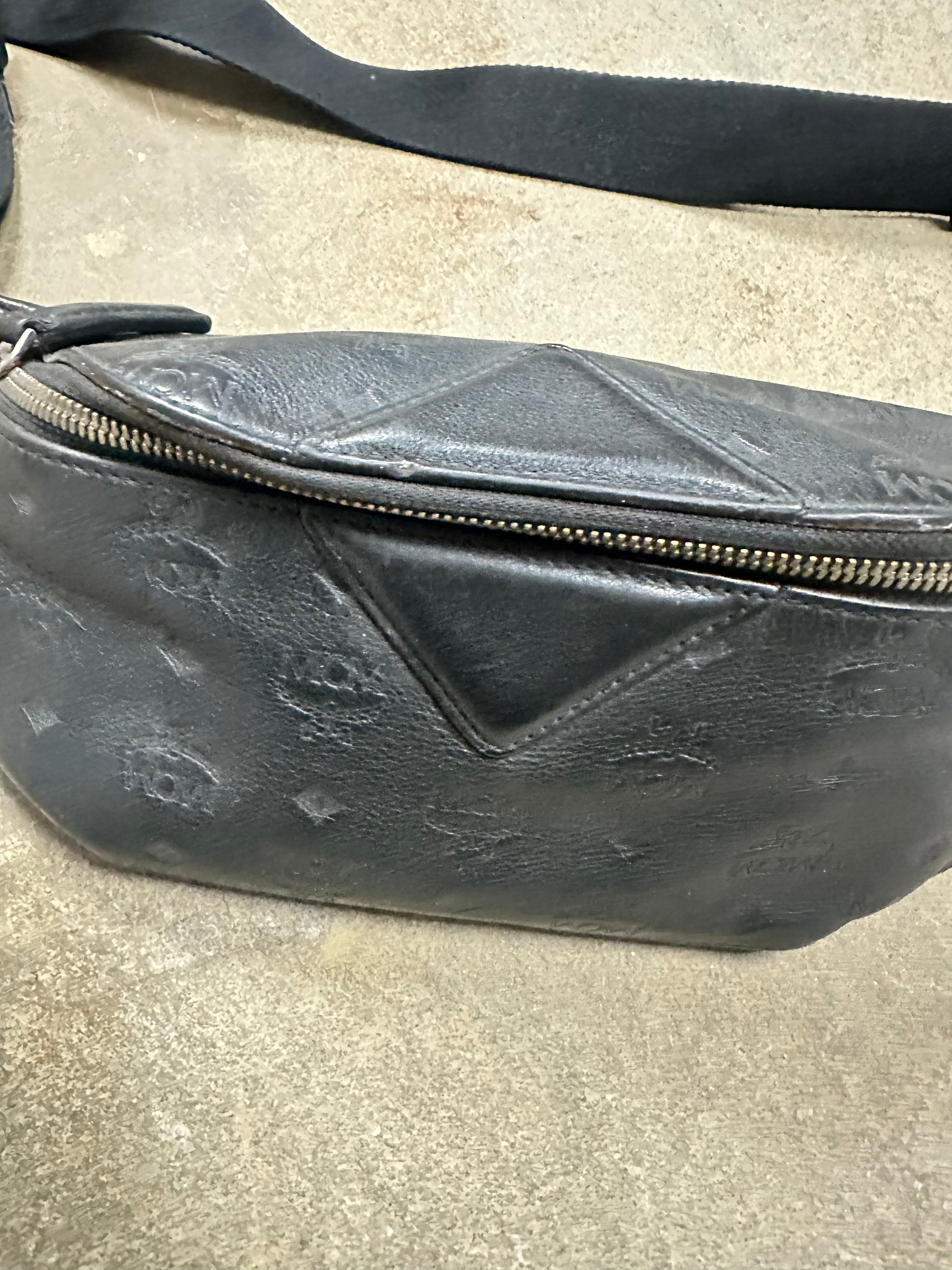 MCM Waist Bag Black Used OS