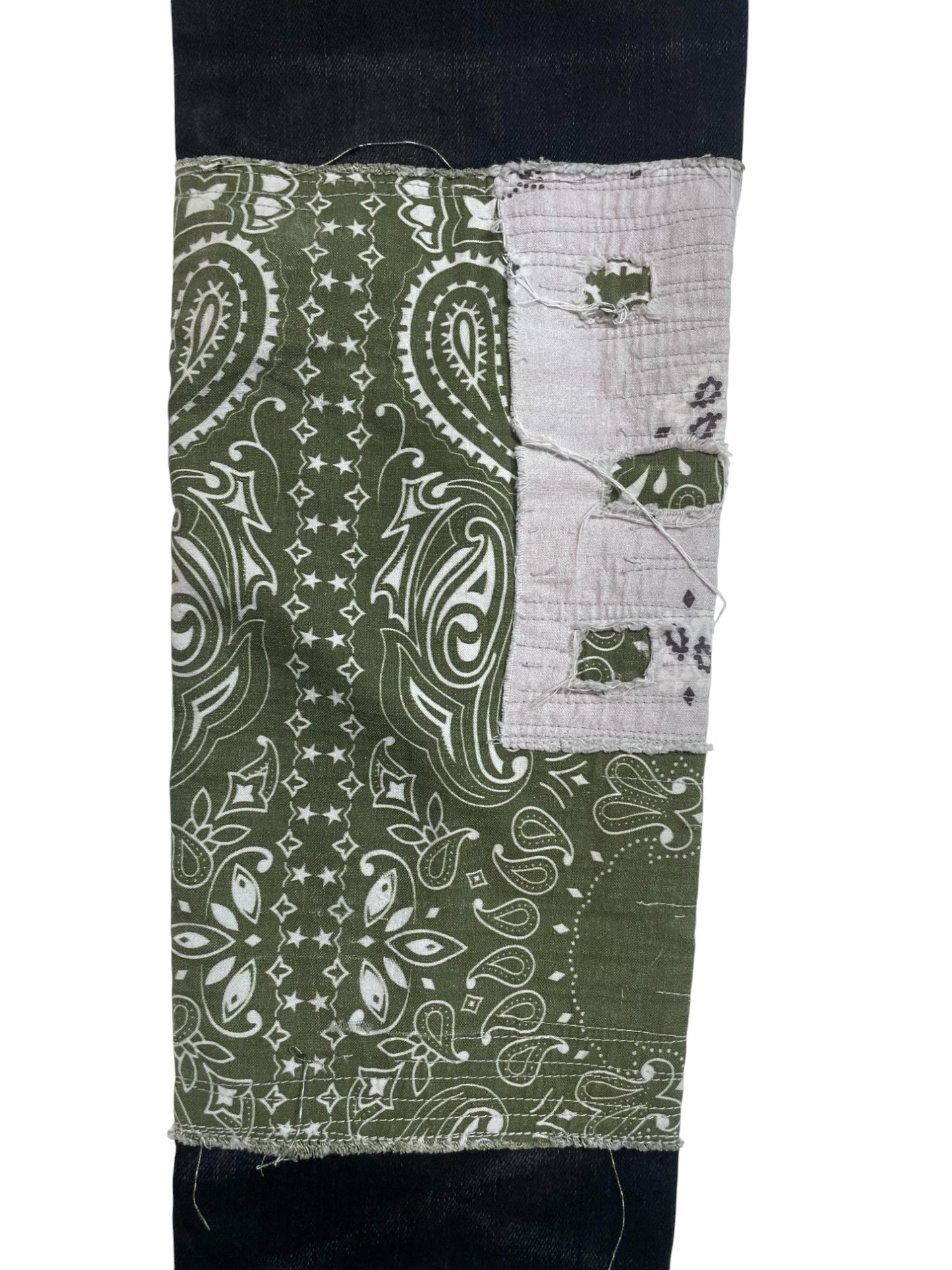 Amiri Jeans Black Halloween Paisley Patchwork
